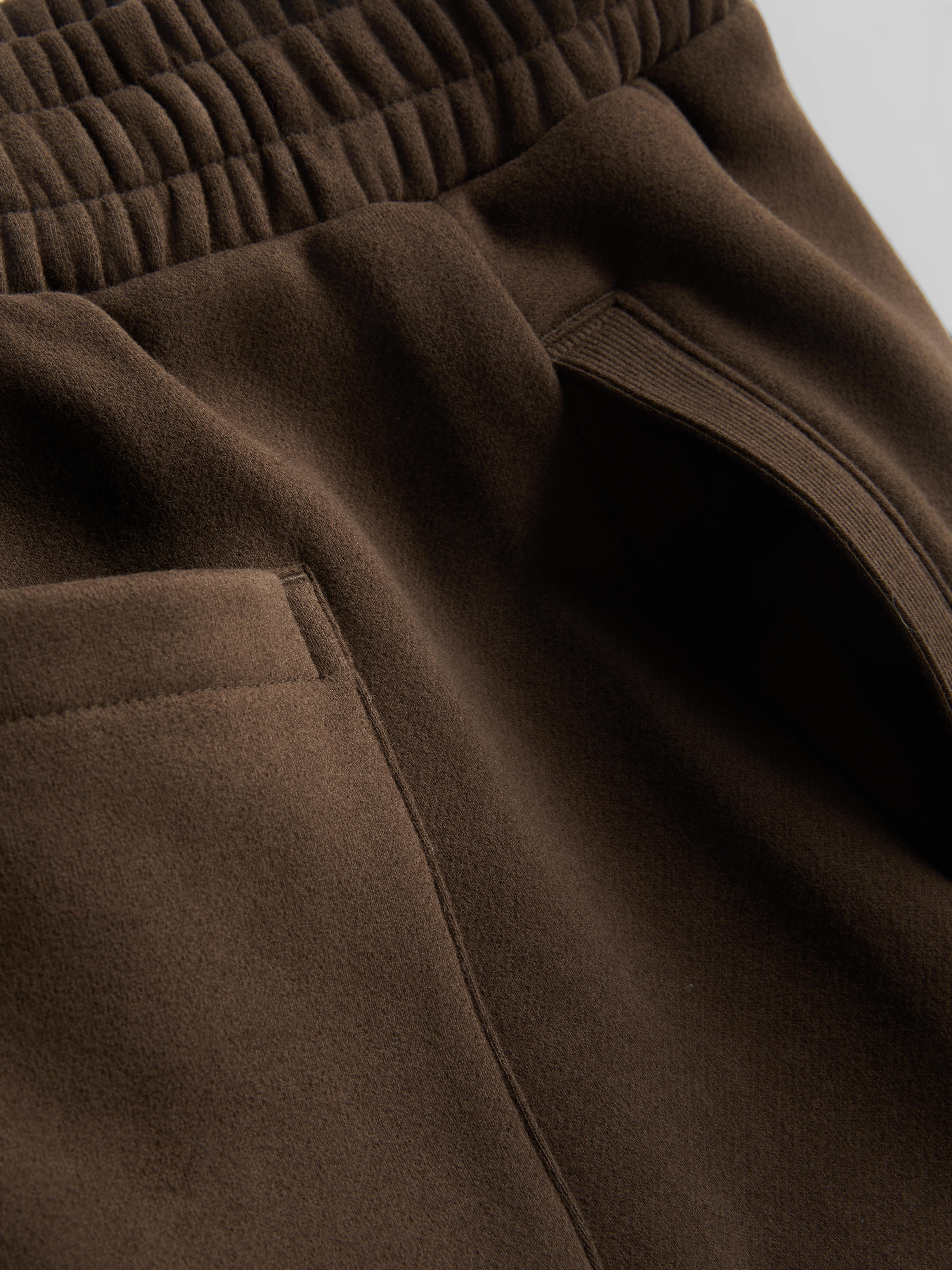 Cotton Rich Wide Leg Sweatpants - Chocolate