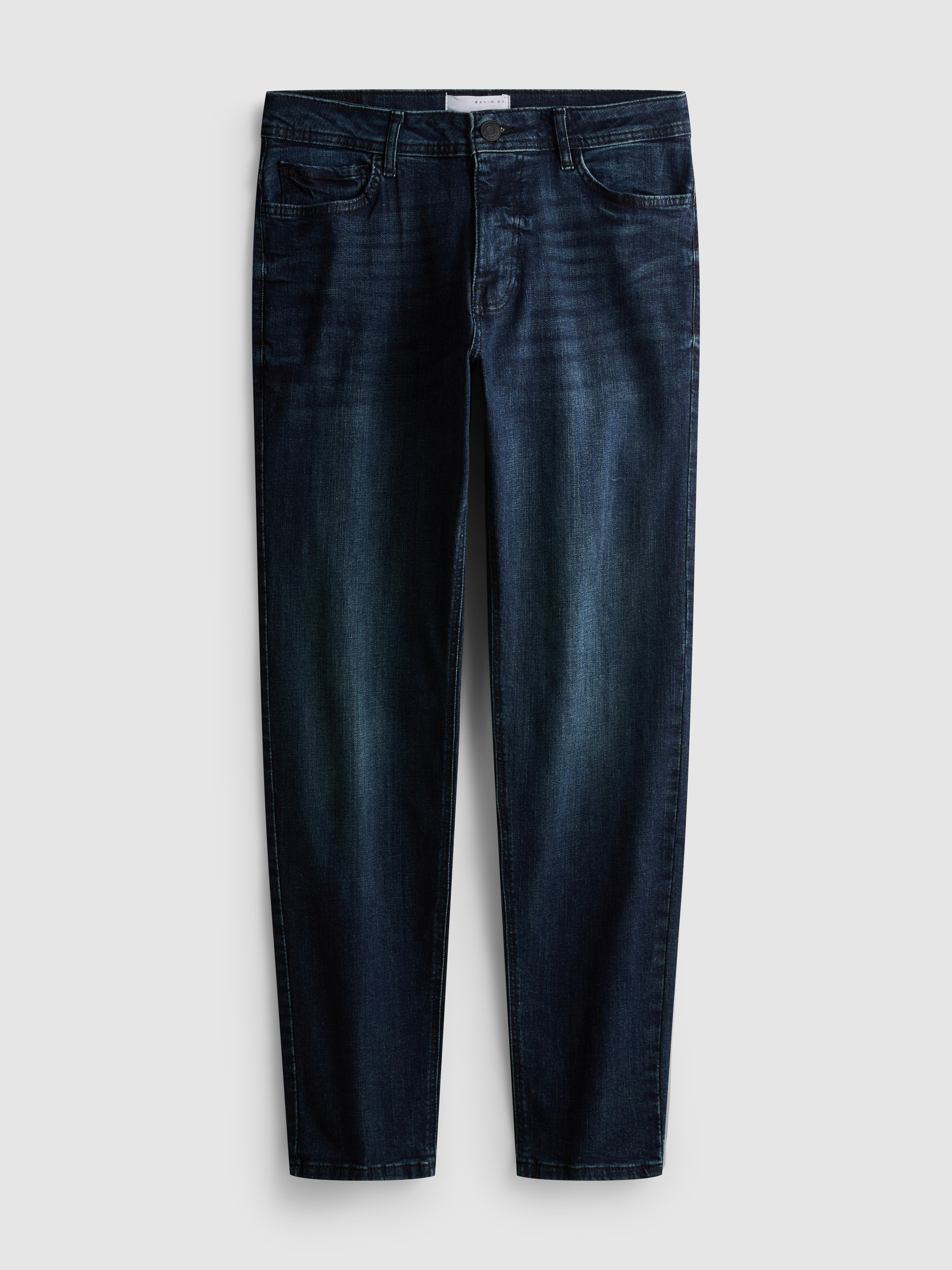 Mid-Rise Slim Fit Jeans - Dark Blue