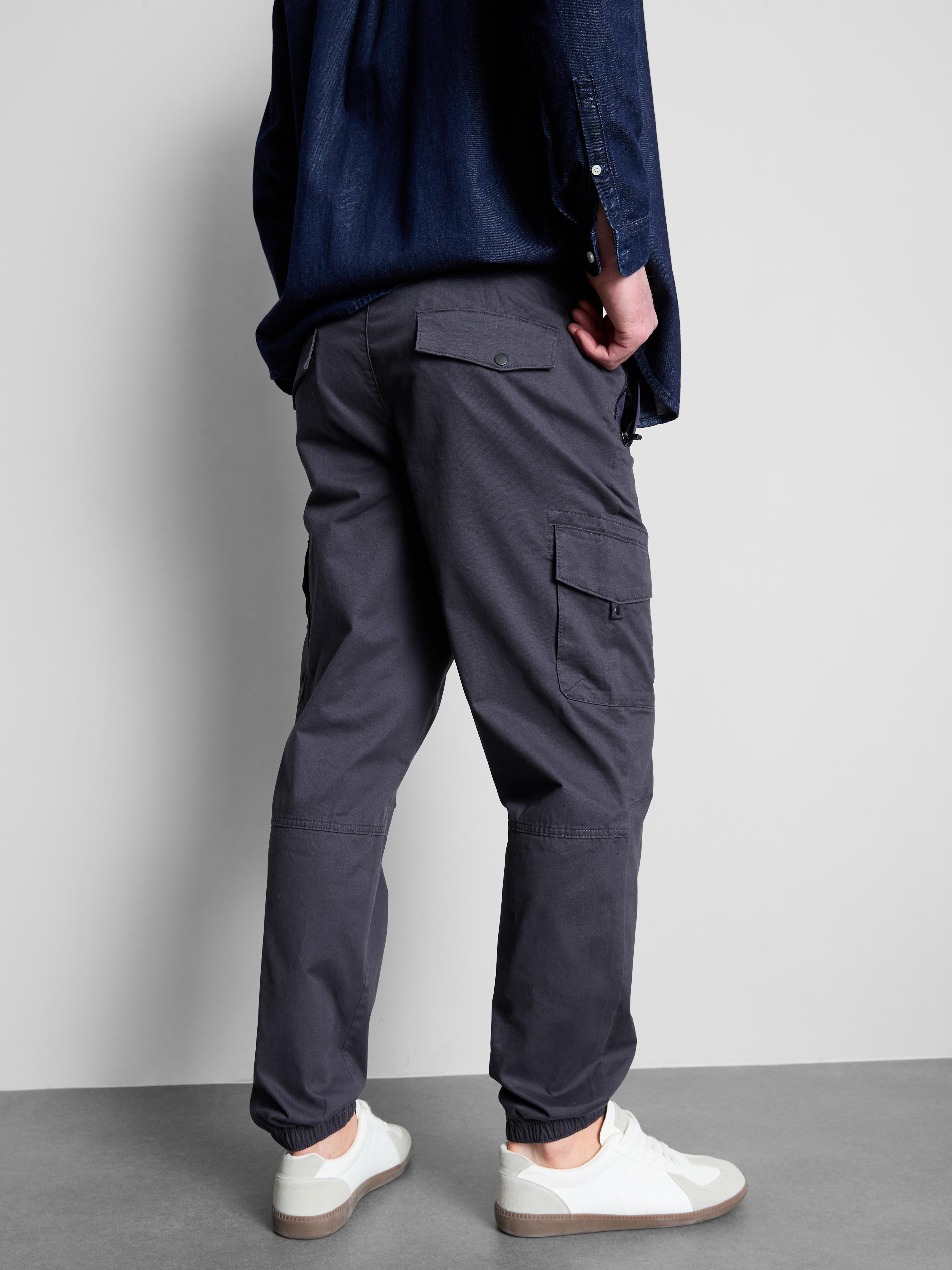Cuffed Cargo Joggers - Blue