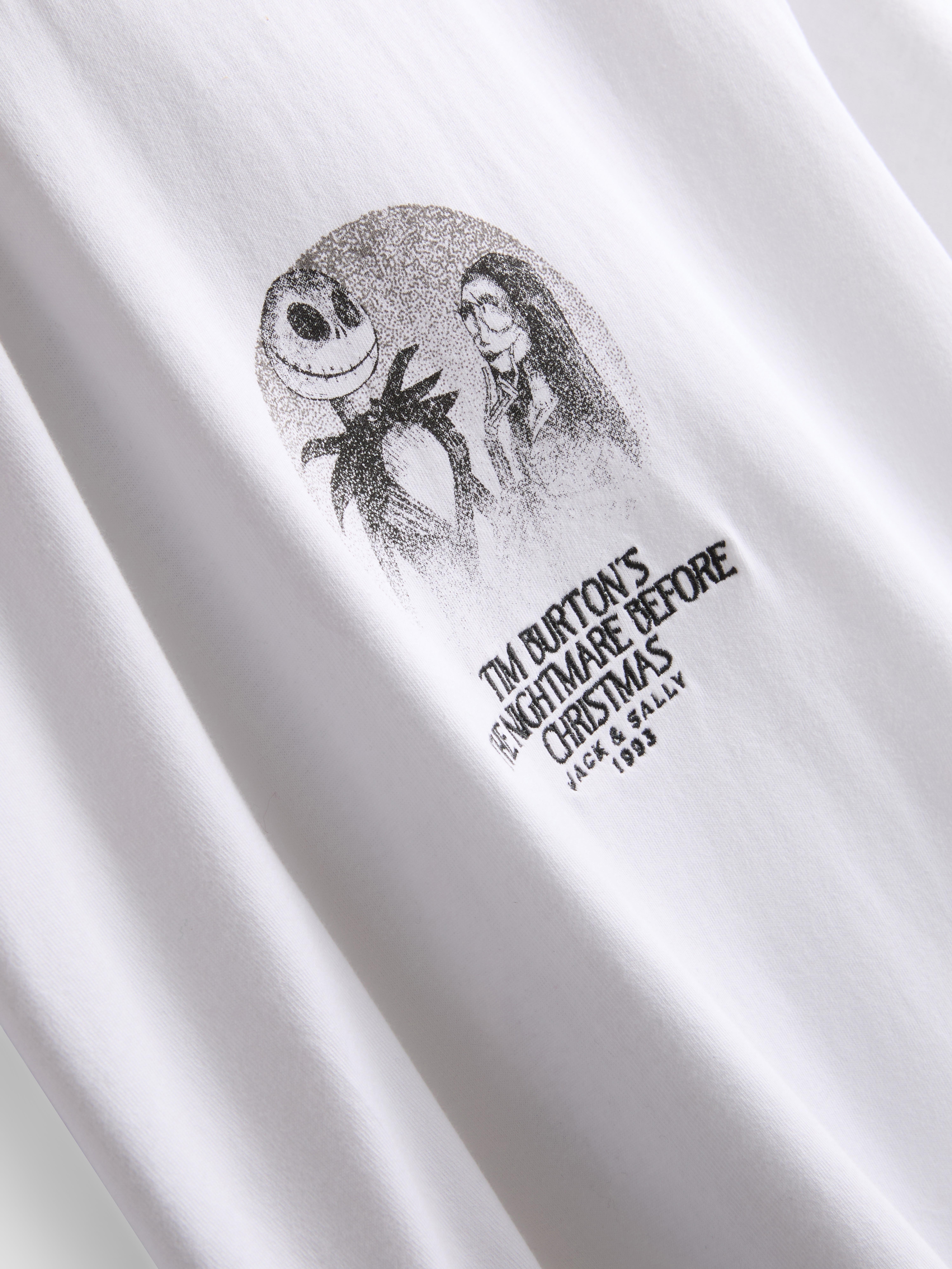 Disney Tim Burton's The Nightmare Before Christmas Pumpkin Graphic Tee - White