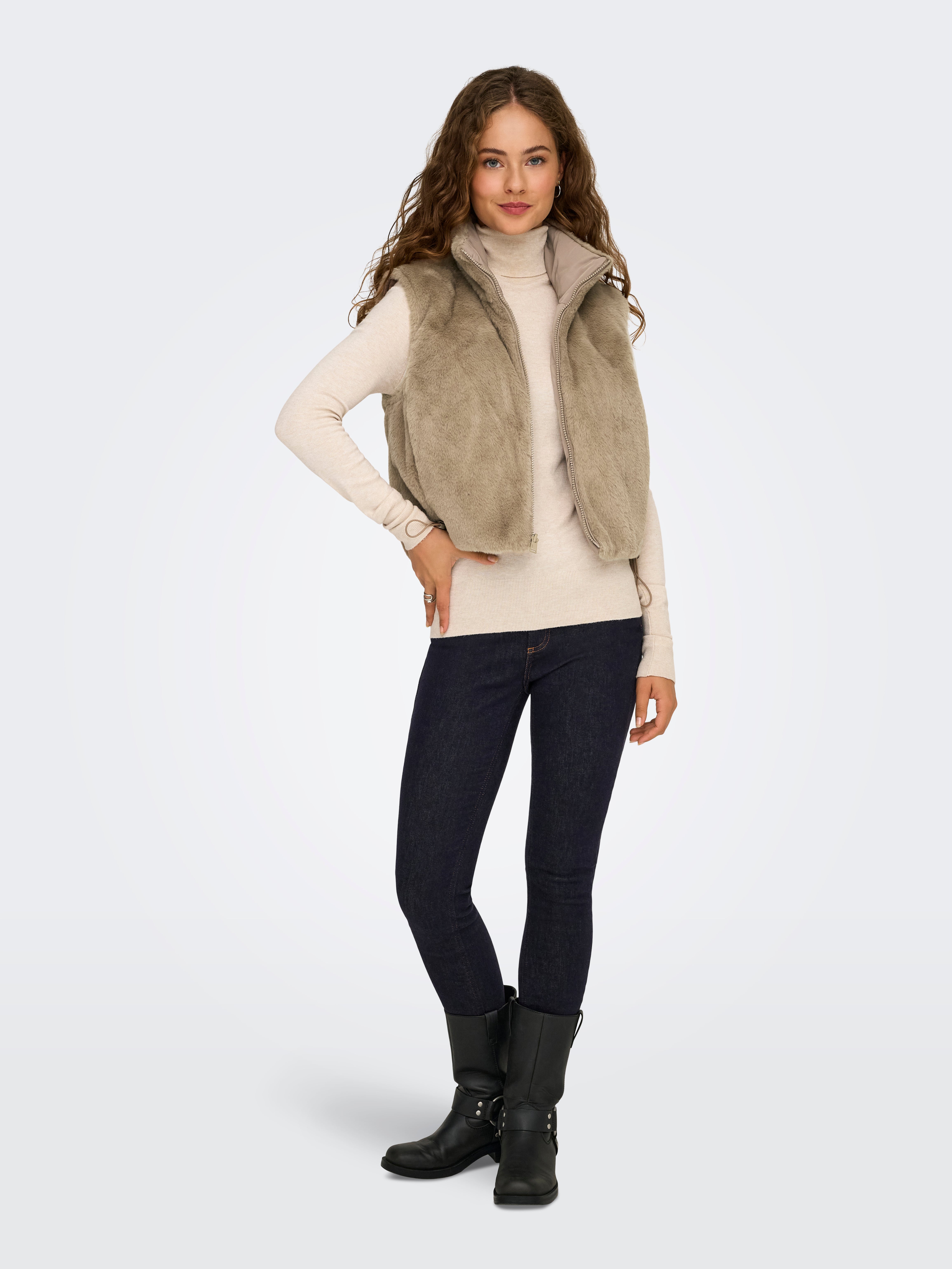 ONLDANA reversible gilet Silver Mink