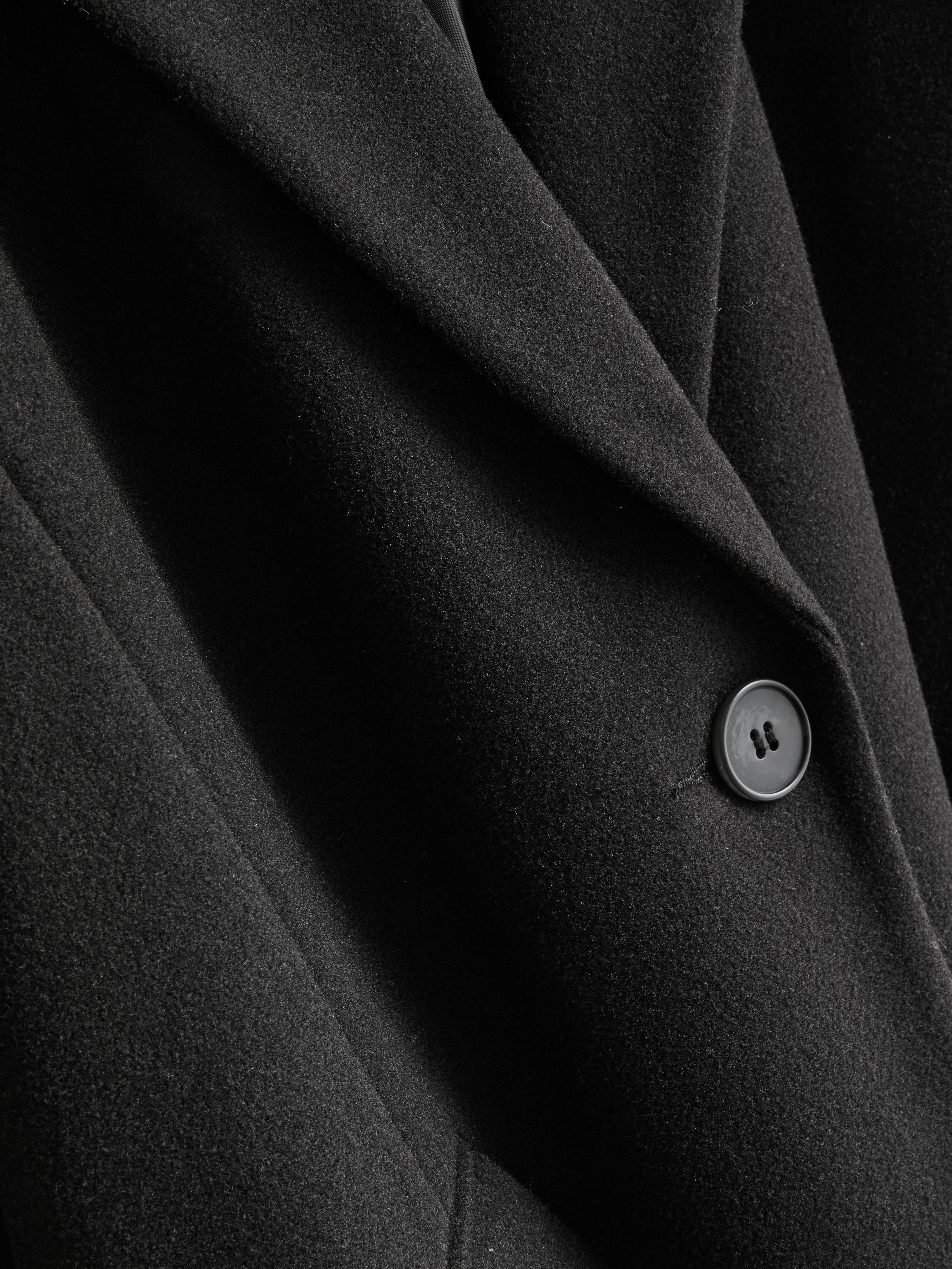 Single-Breasted Overcoat - Black