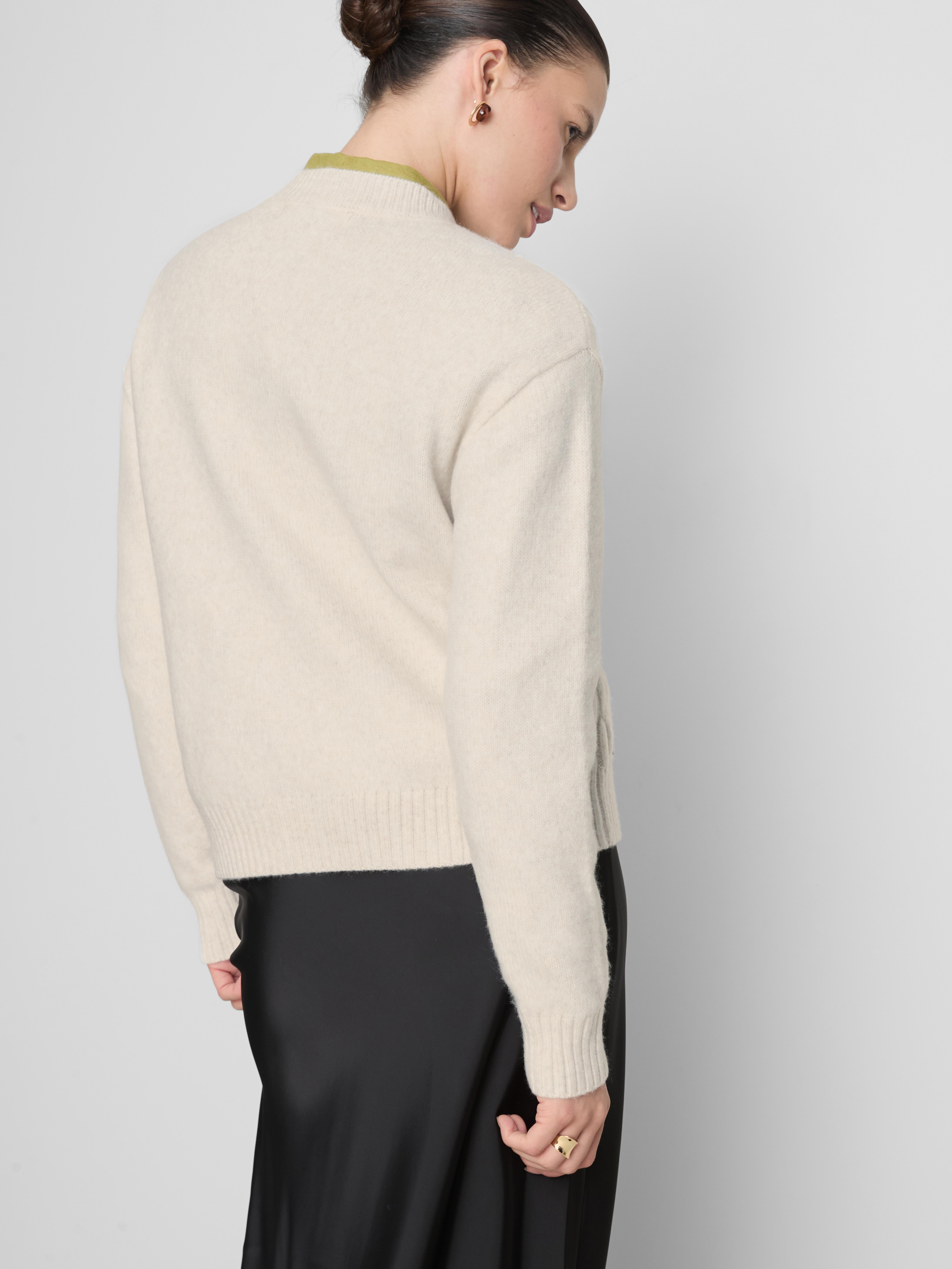 Cable Knit Crew Neck Sweater - Ivory