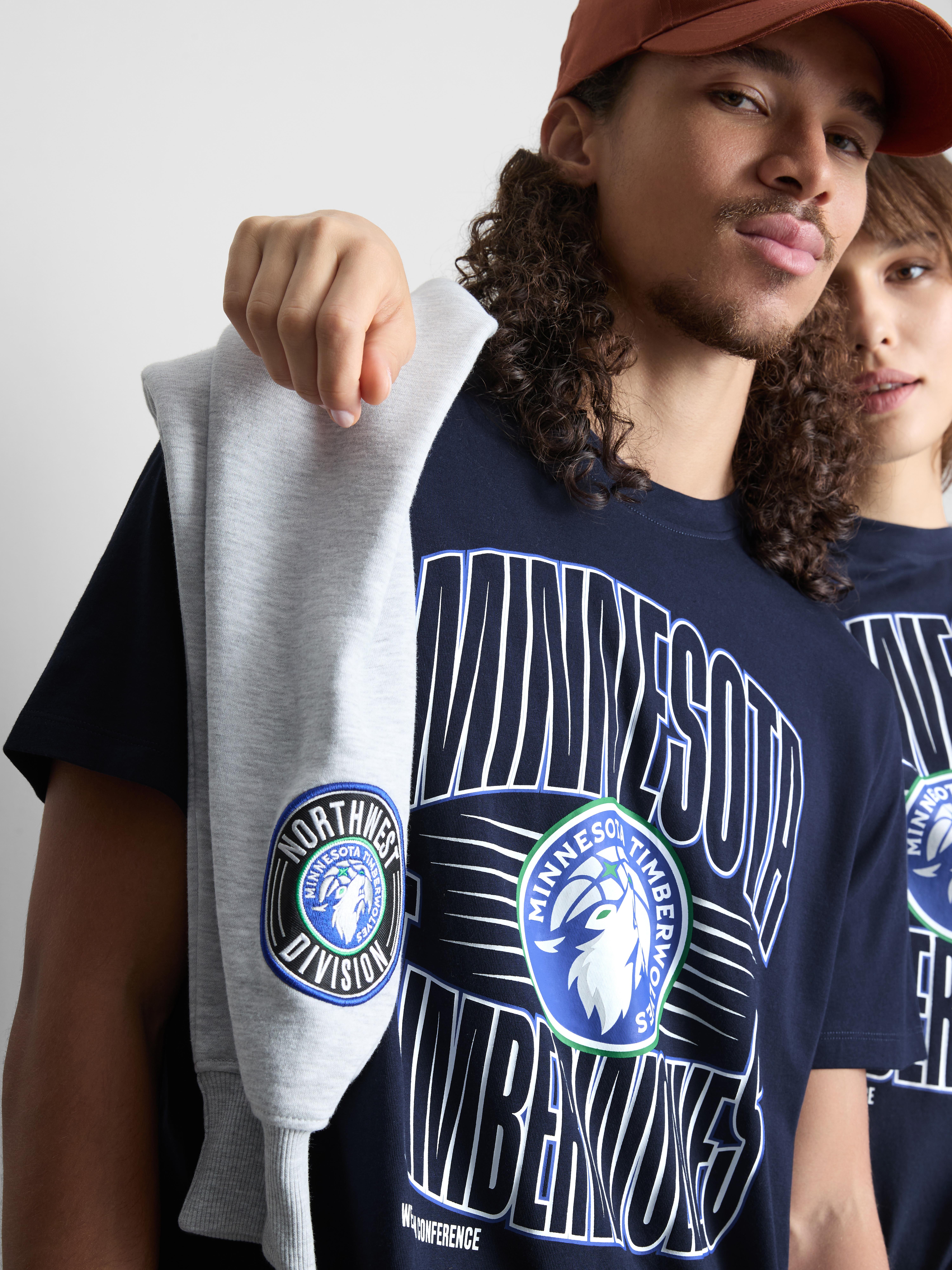 NBA Minnesota Timberwolves Pure Cotton Graphic T-Shirt - Black