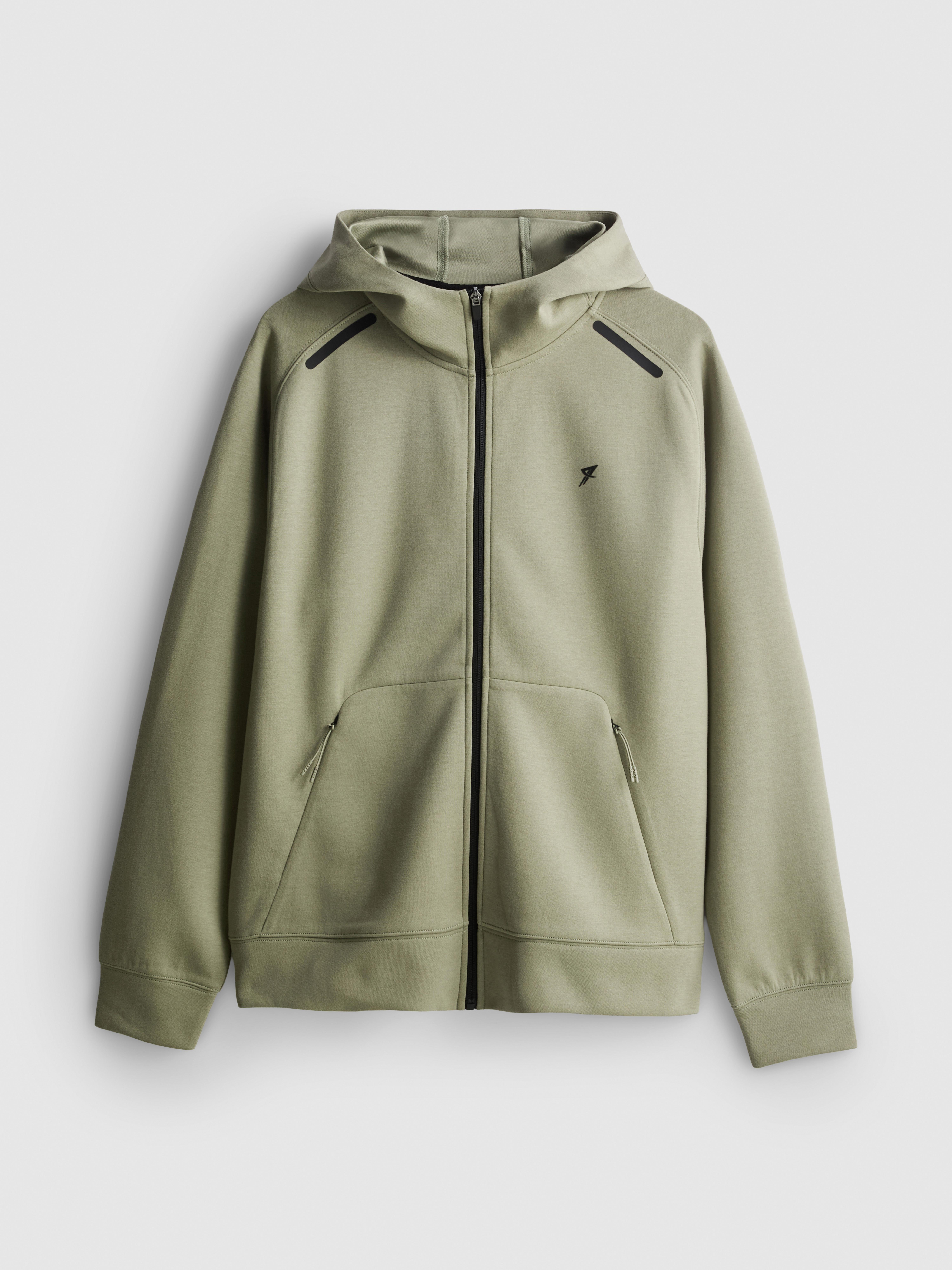 Zip-Up Gym Hoodie - Olive