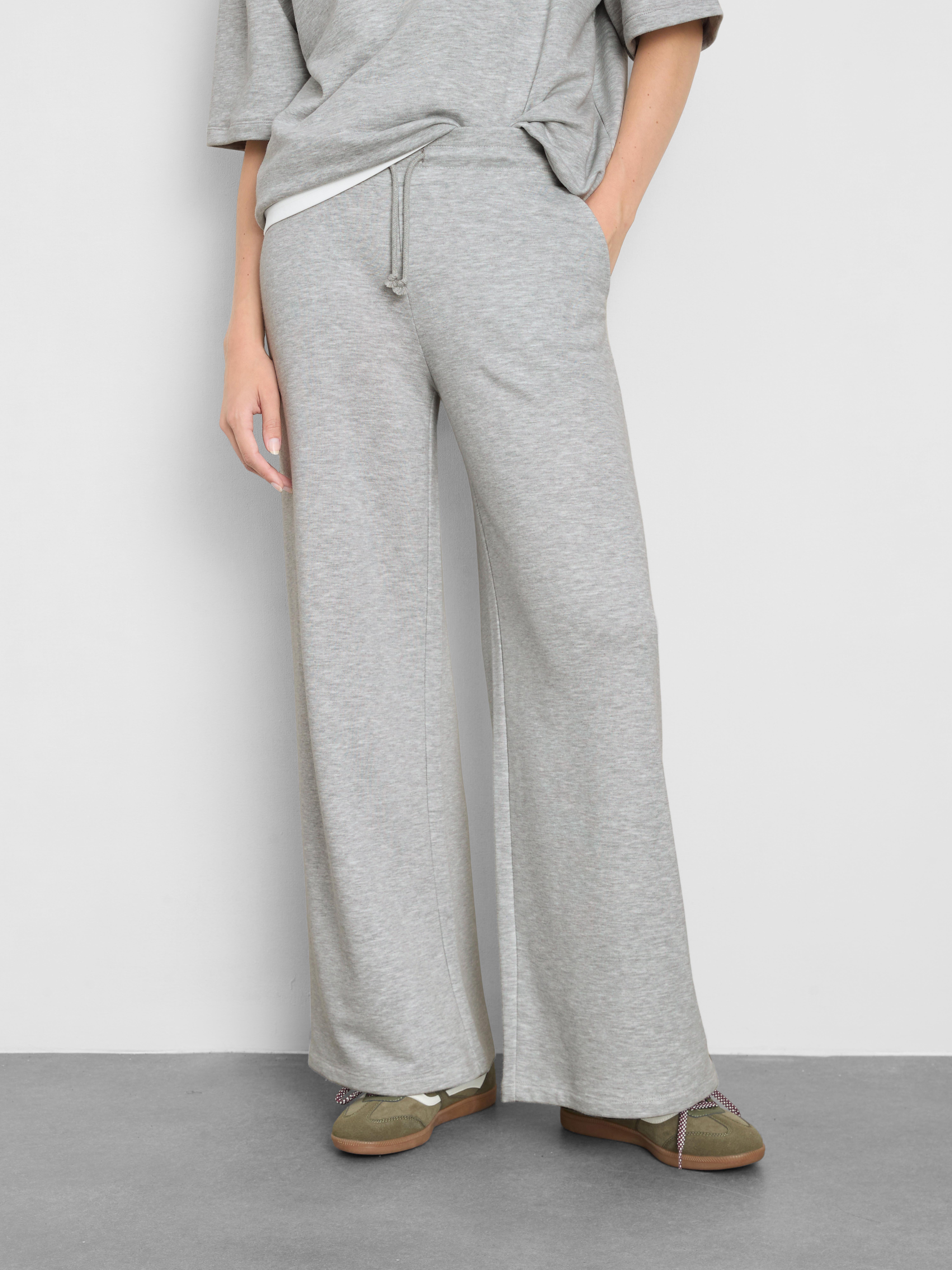 Wide-Leg Airport Tracksuit Bottoms - Gray Heather