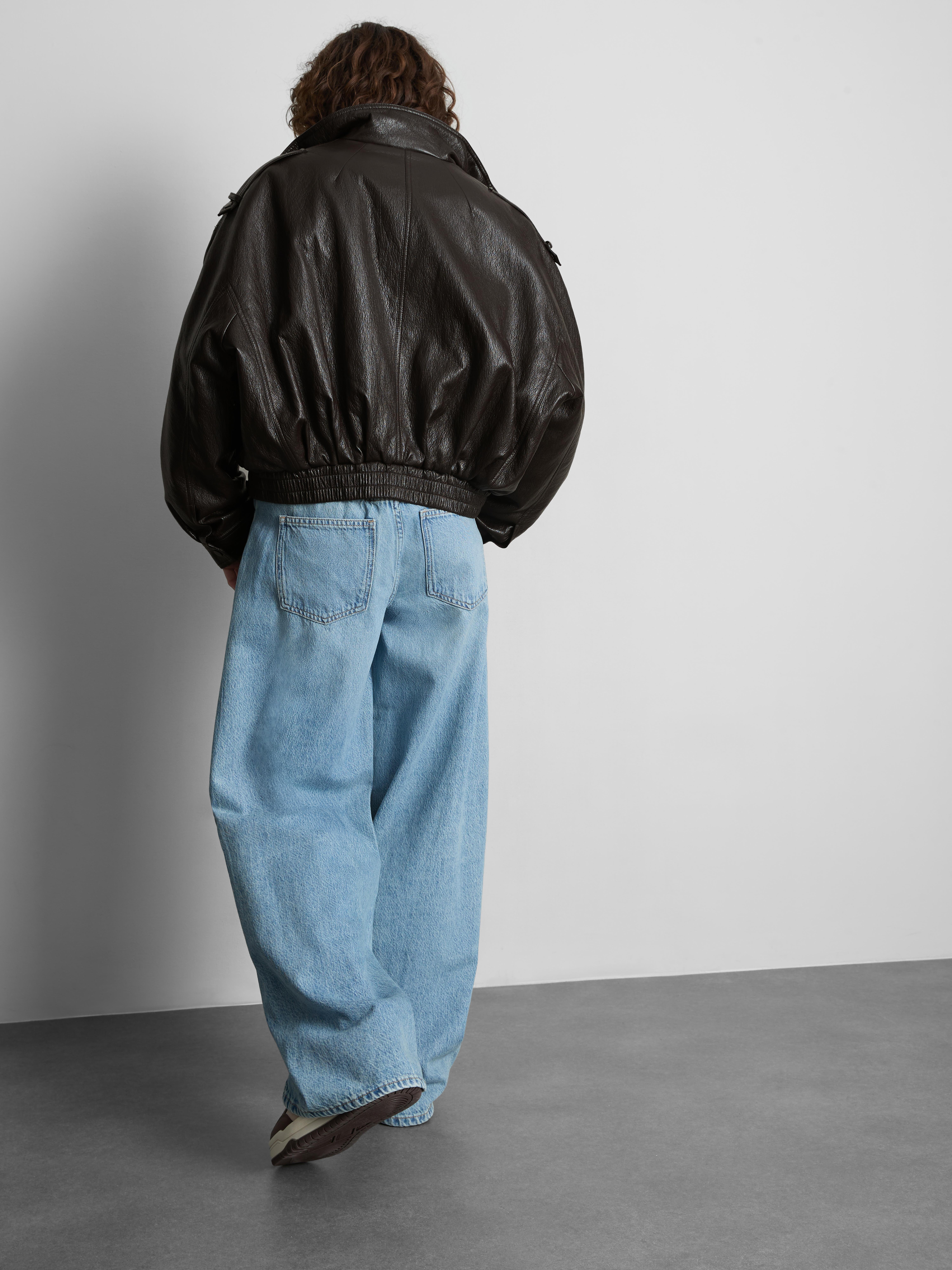 The Primark Scene | Faux Leather Funnel Neck Bomber Jacket - Chocolate