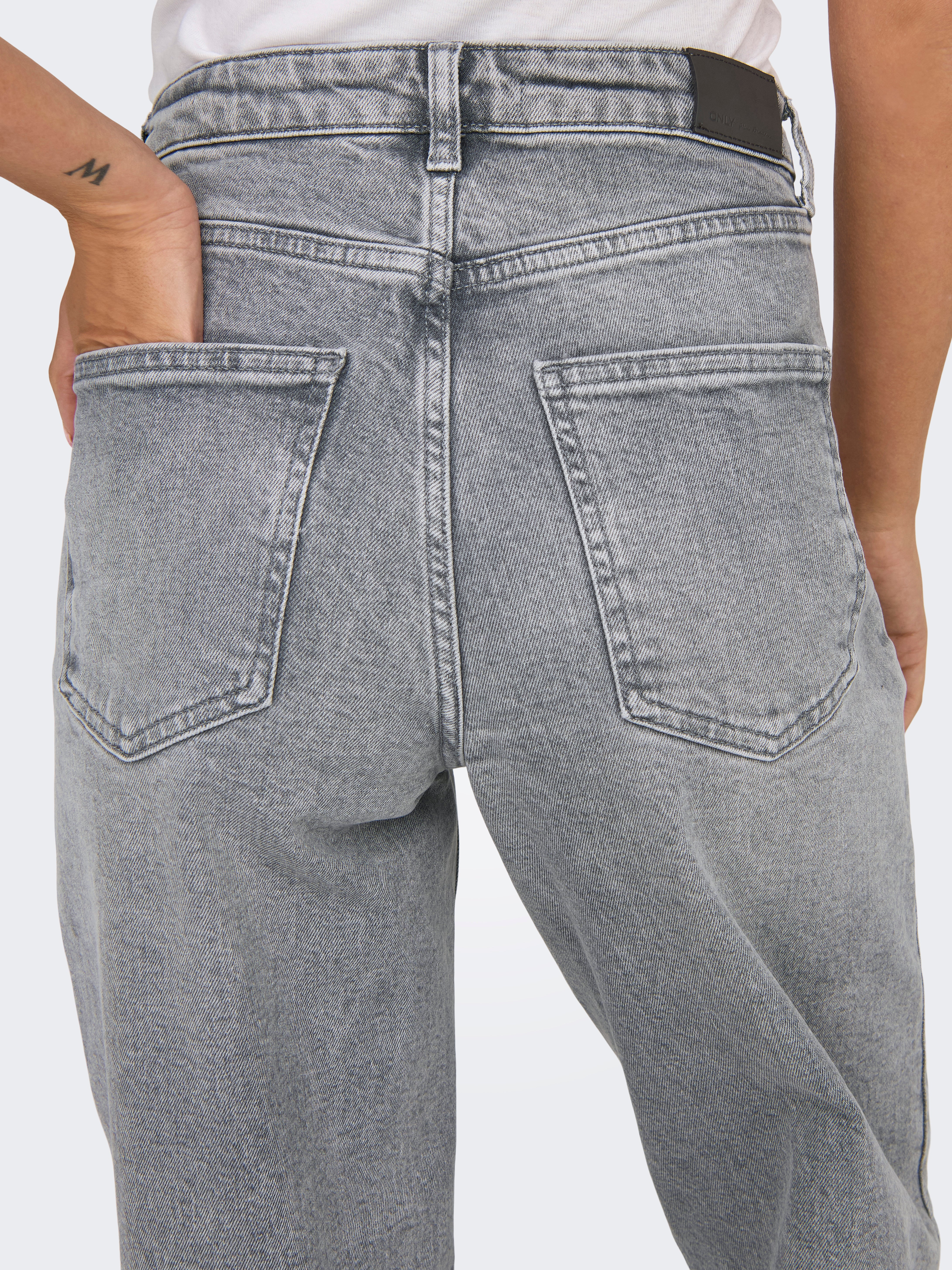 ONLJUICY High waist Wide Leg Fit Jeans Medium Grey Denim