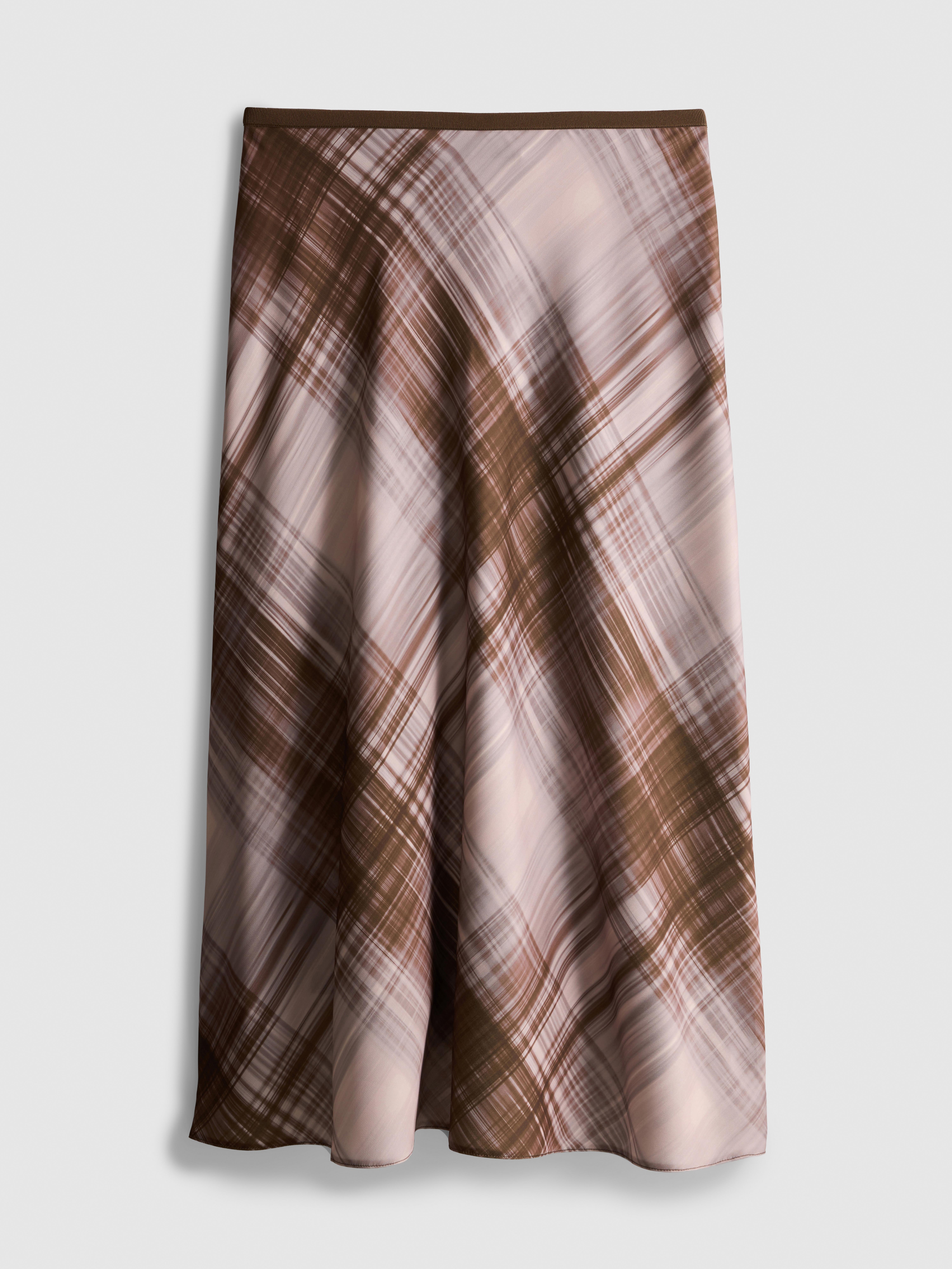 Satin Circle Midi Skirt - Multi