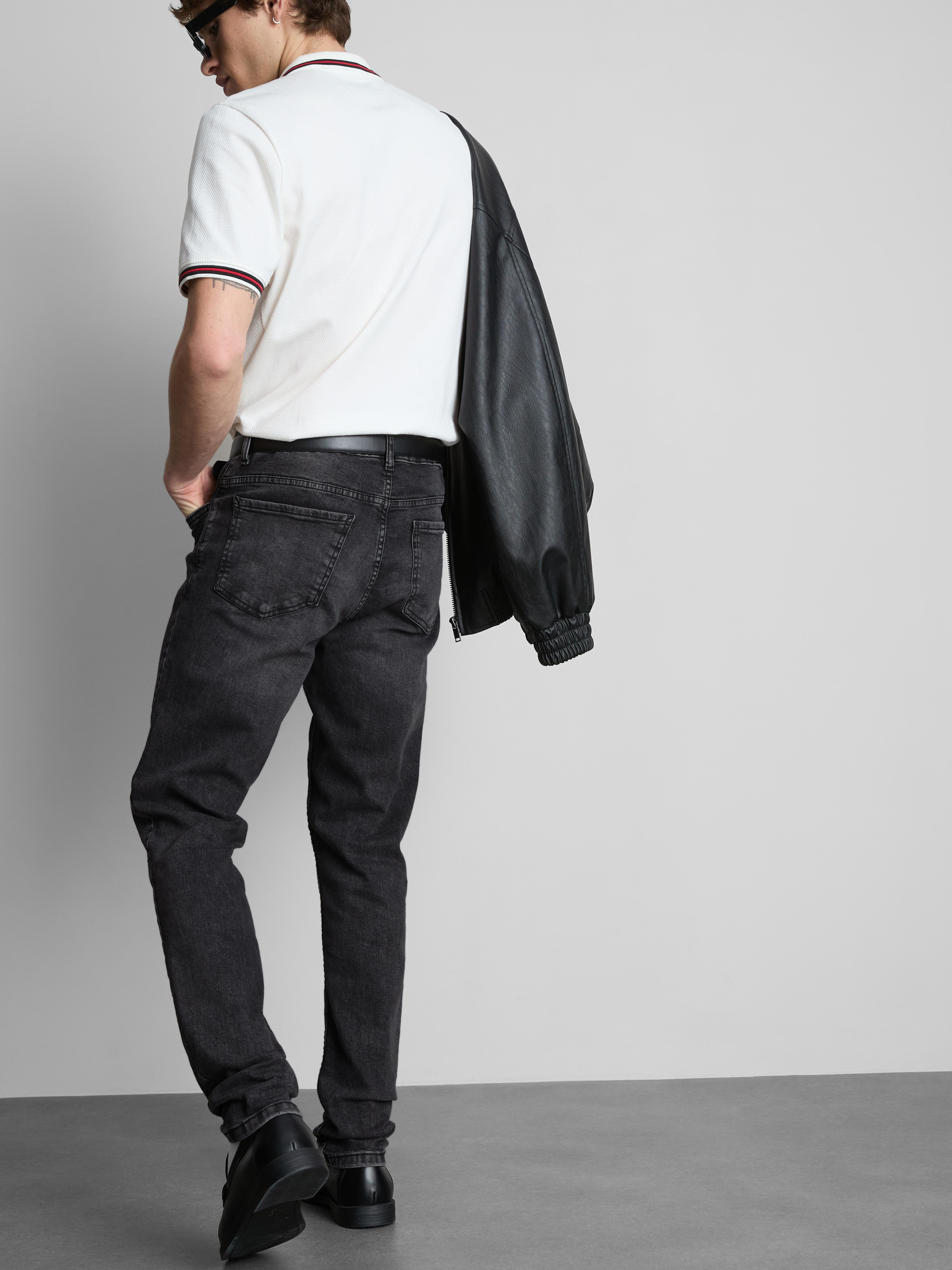 Mid-Rise Skinny Jeans - Gray