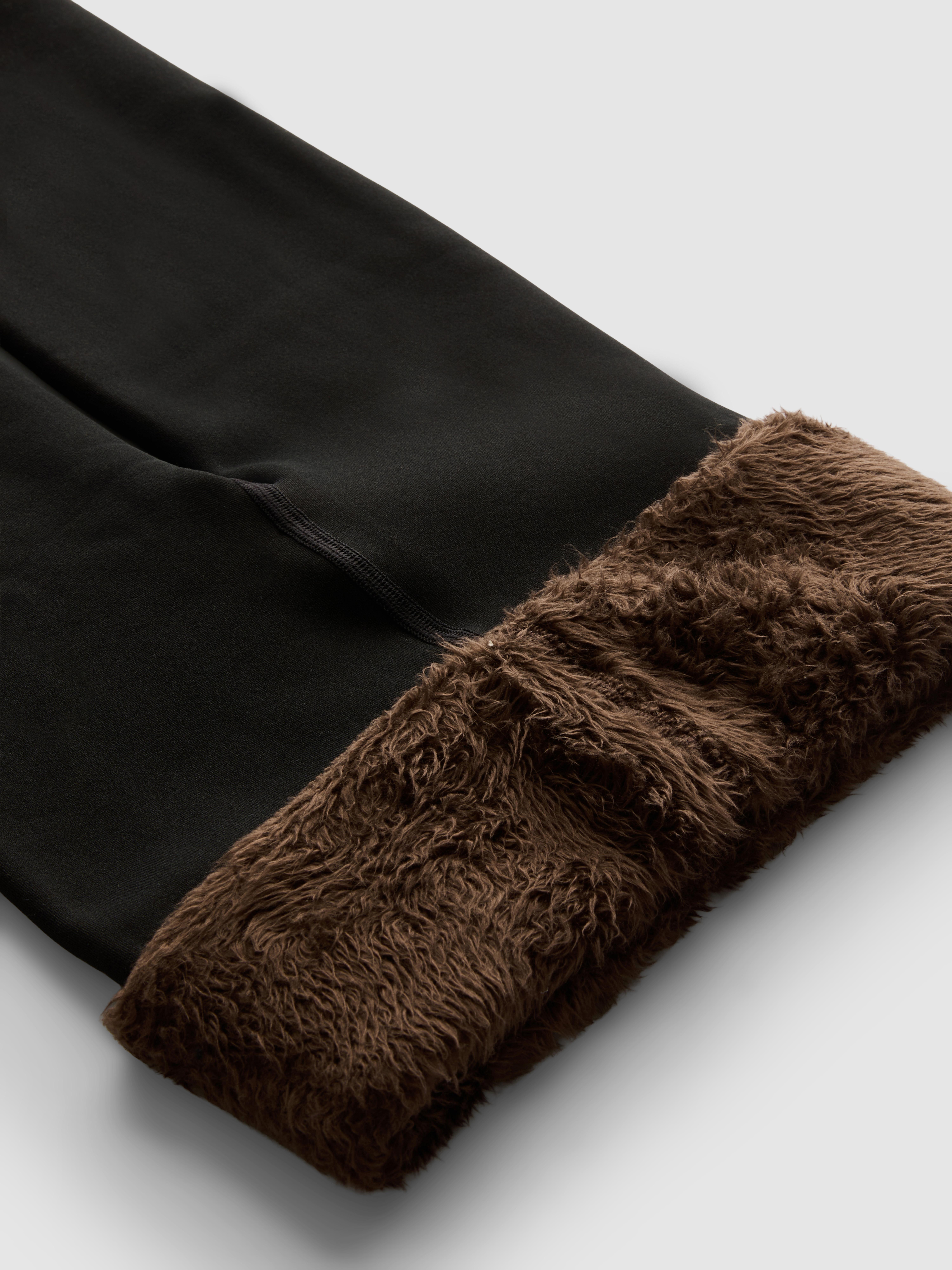 1pk Sheer Velvet Plush Leggings - Bronze