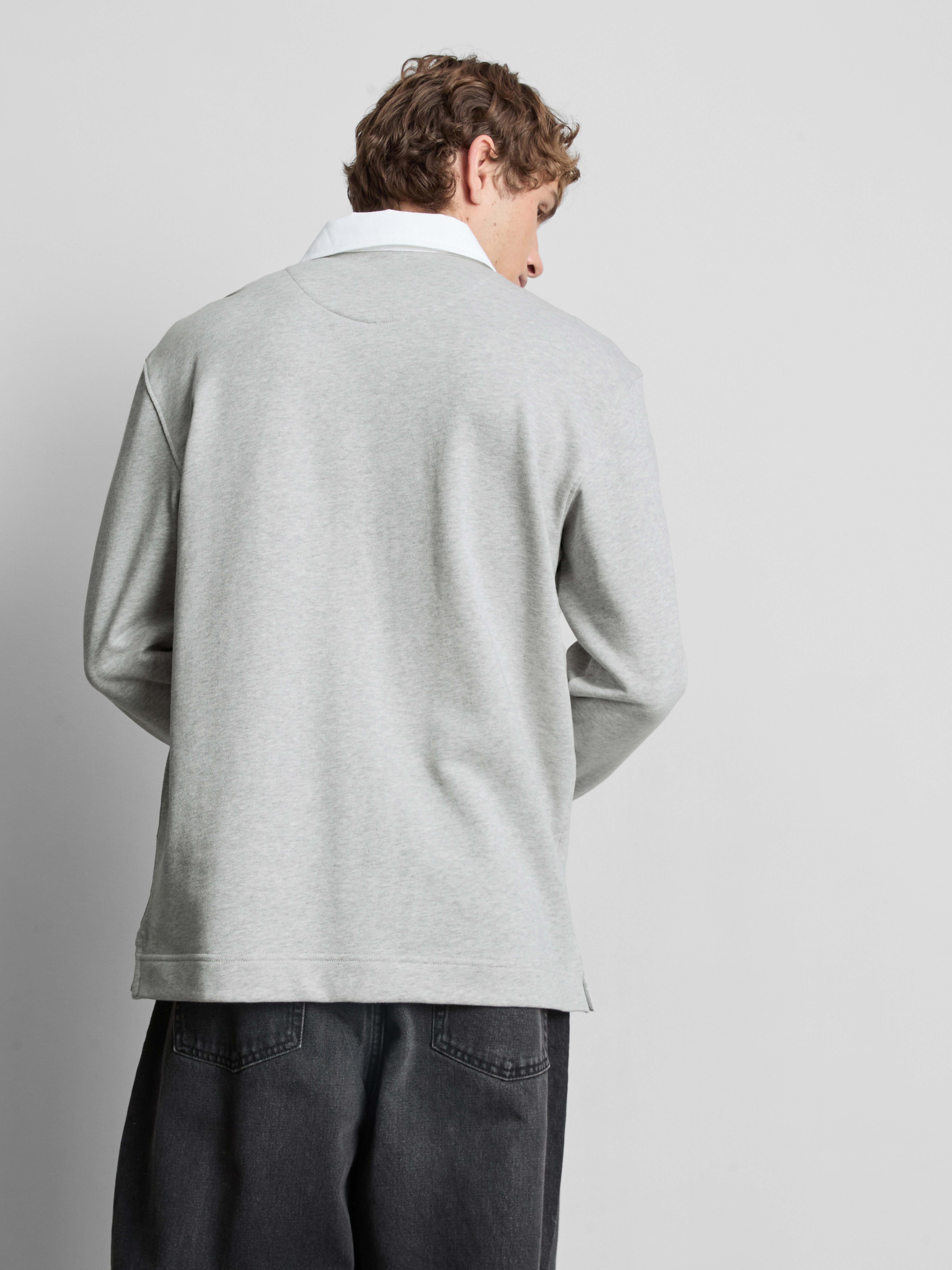 Cotton-Rich Oversized Collared Shirt - Gray