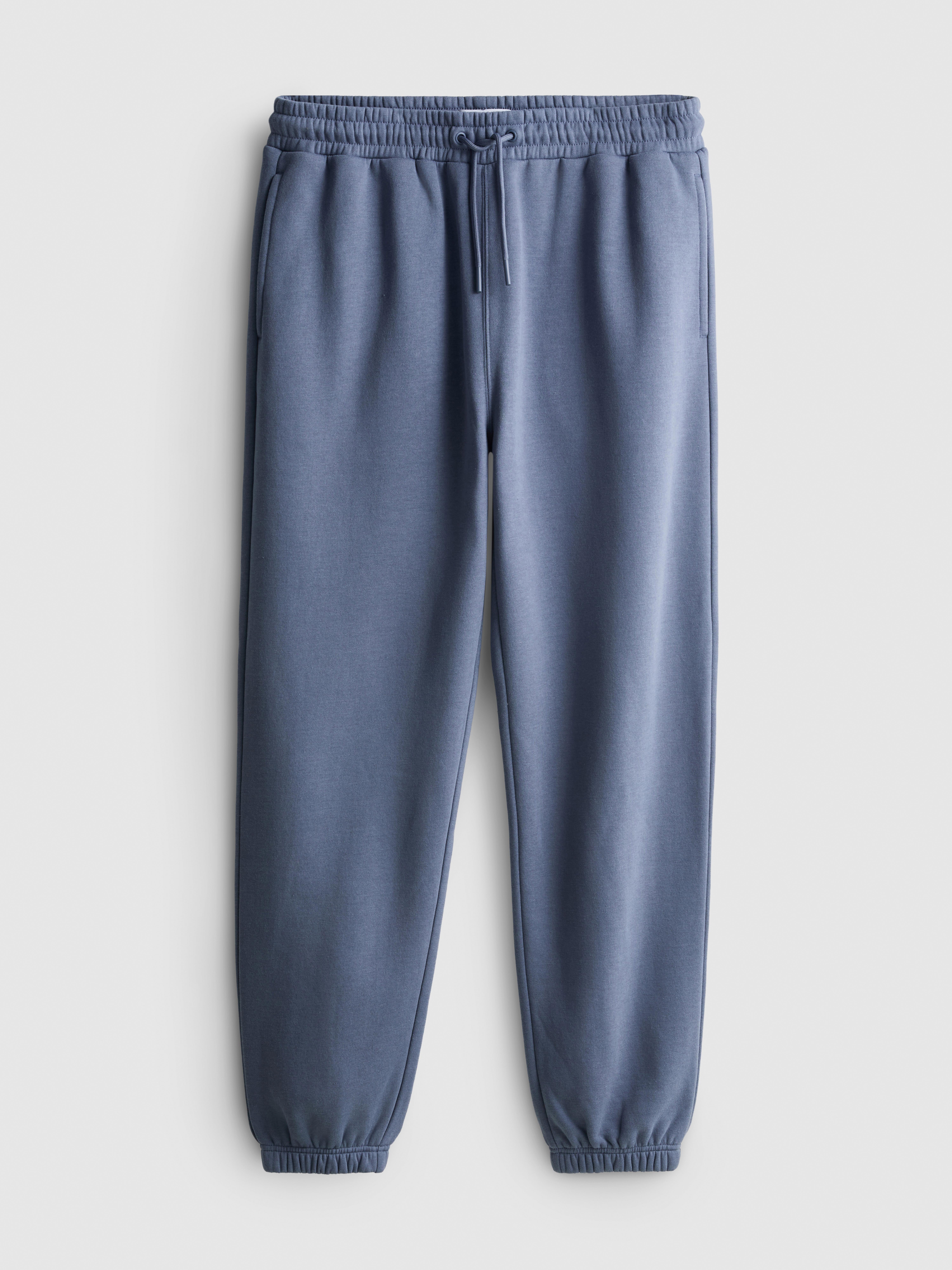 Drawstring Cuffed Joggers - Blue