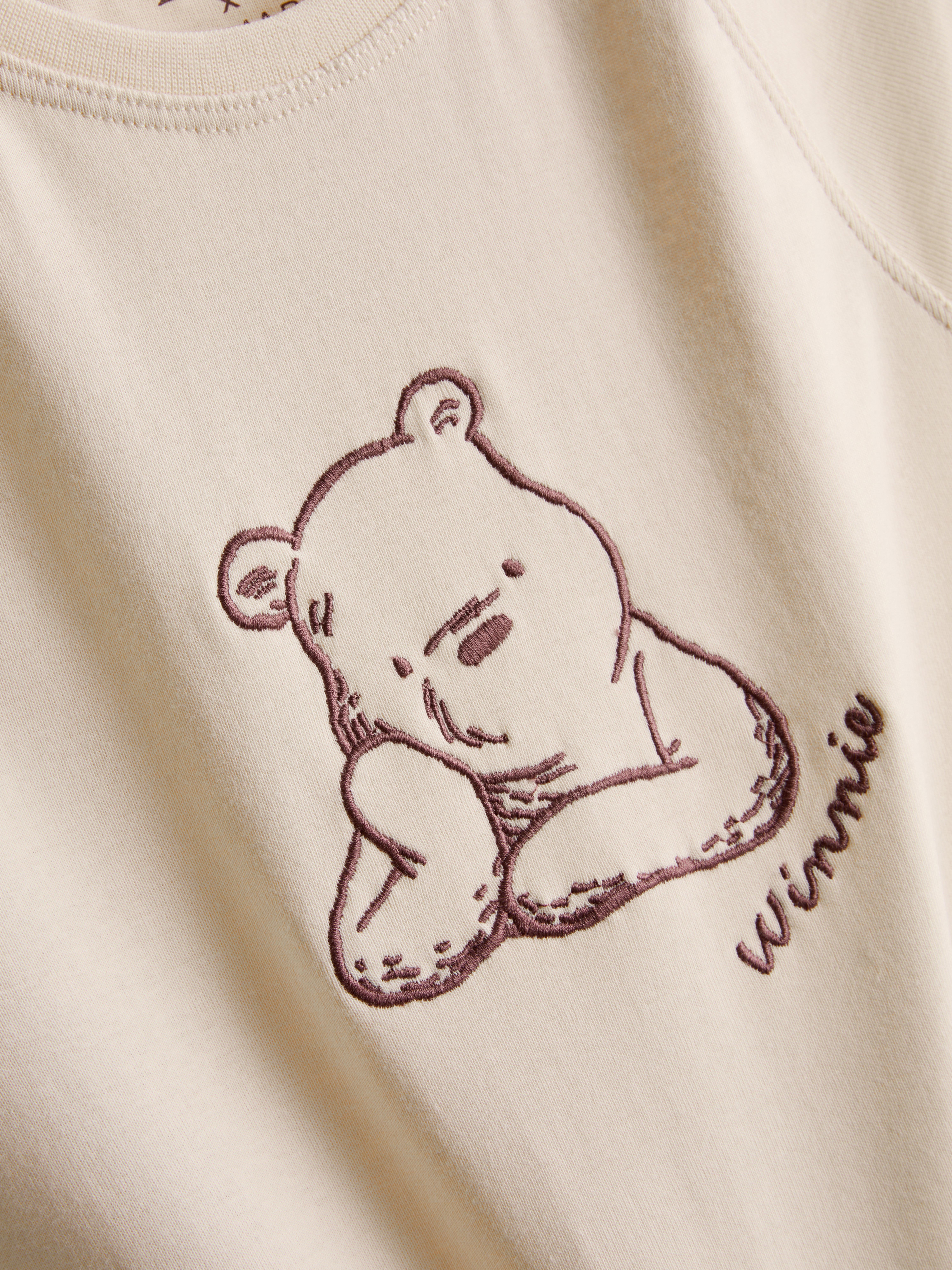 Disney's Winnie the Pooh Embroidered Baby Tee - Ivory