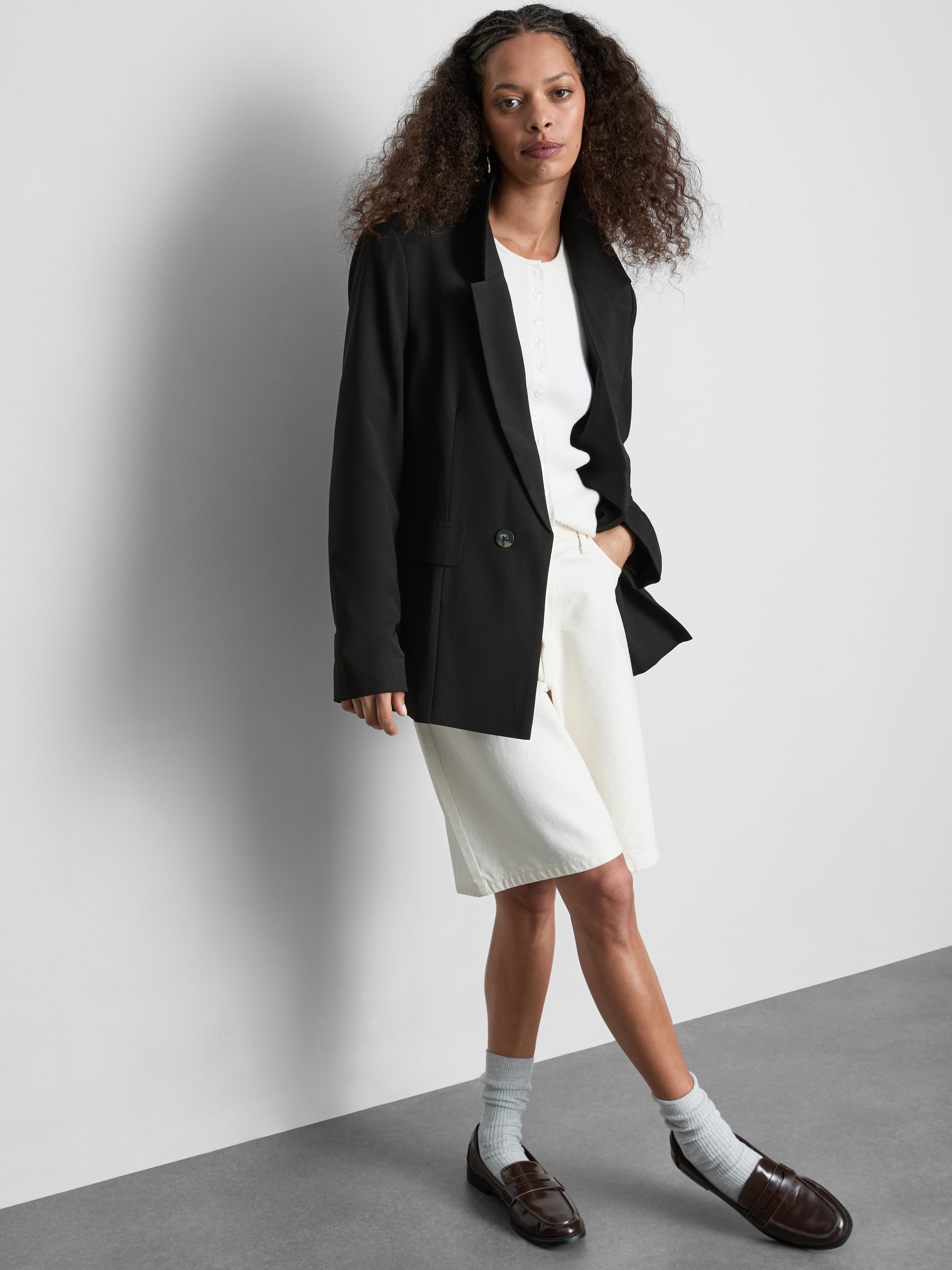 Single Breasted Blazer - Black