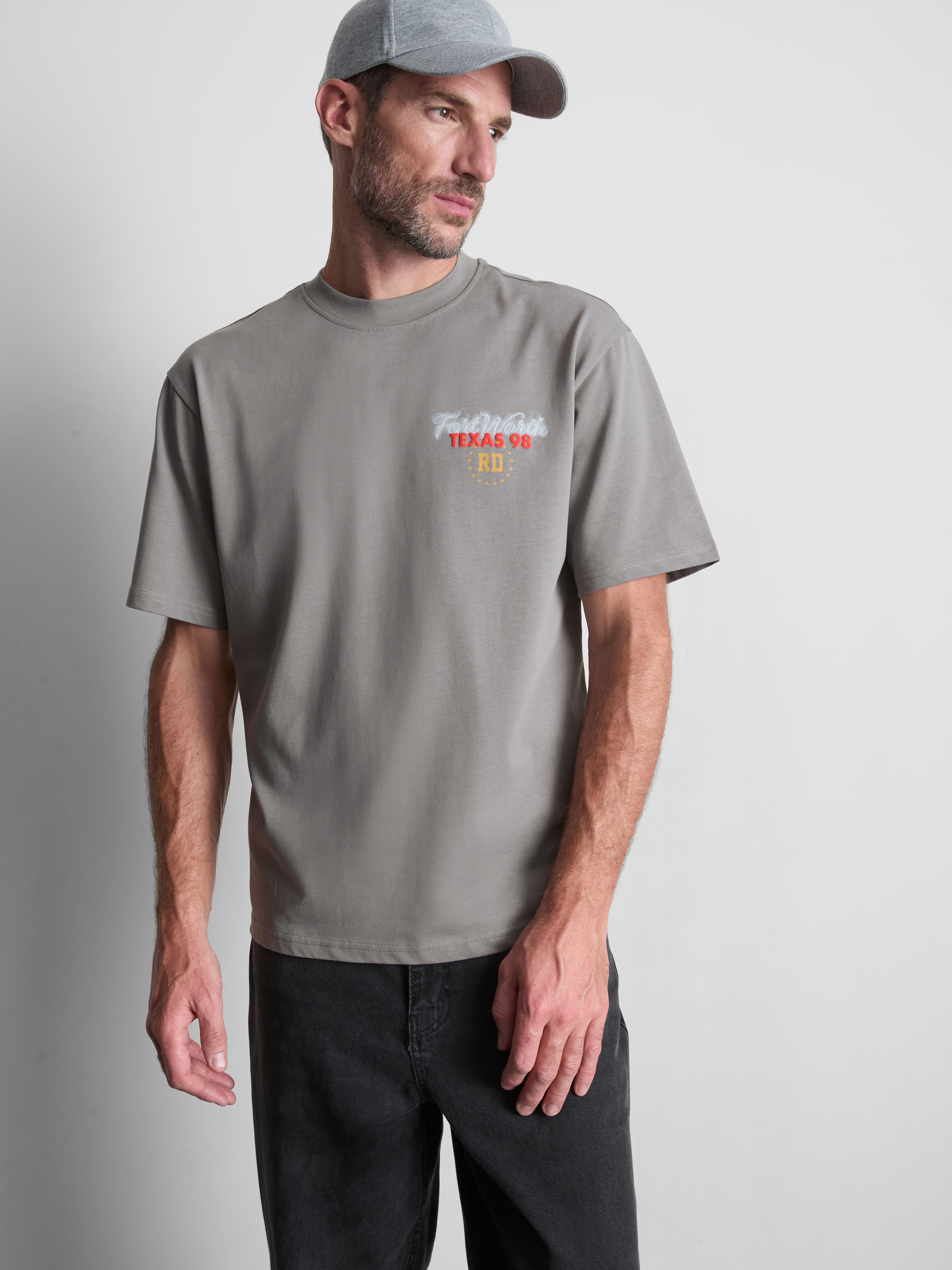 Pure Cotton Texas 98 Graphic T-Shirt - Gray