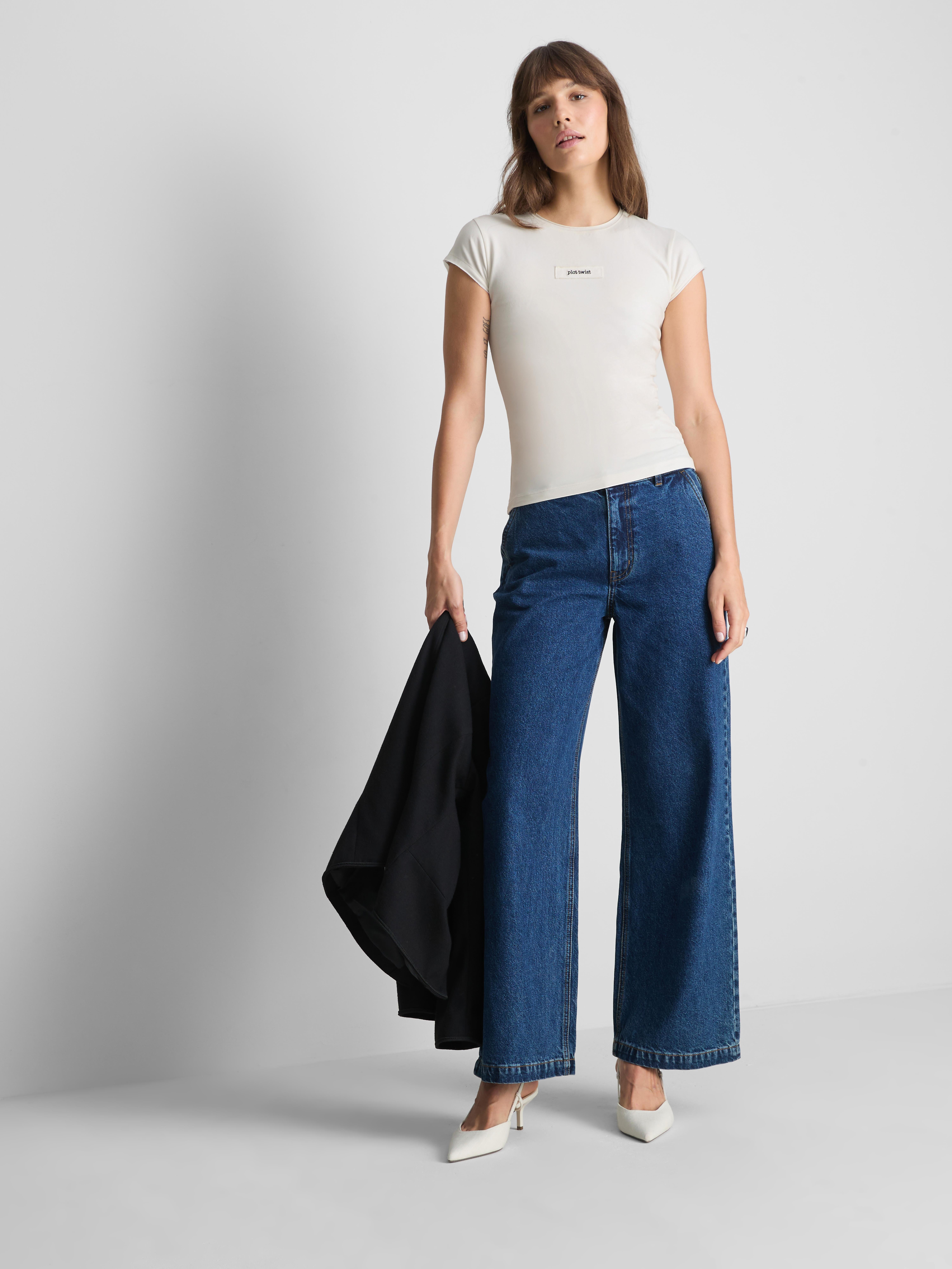 Paula Echevarría Cap-Sleeve Slogan Tee - White