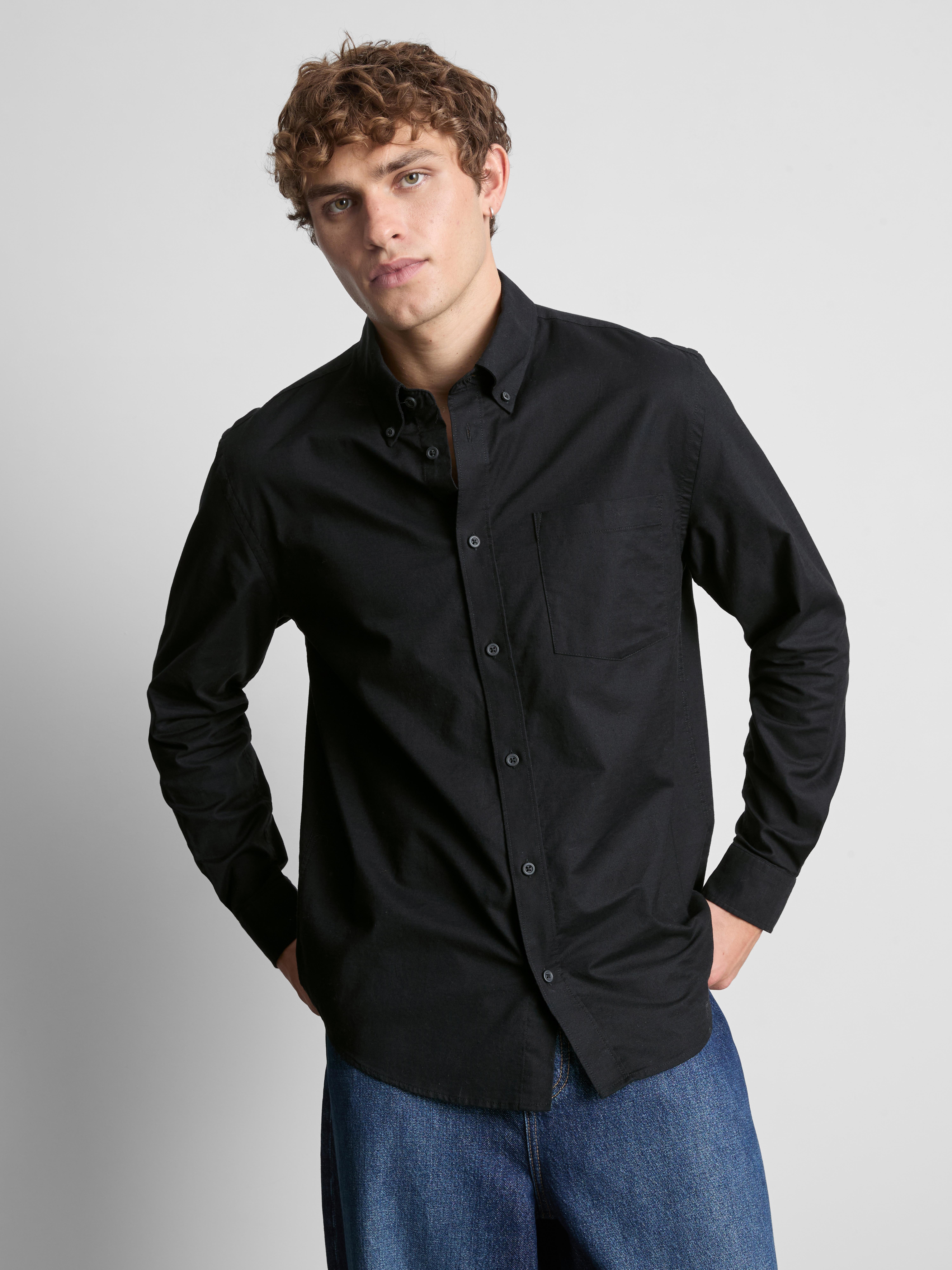 Pure Cotton Regular Fit Oxford Shirt - Black