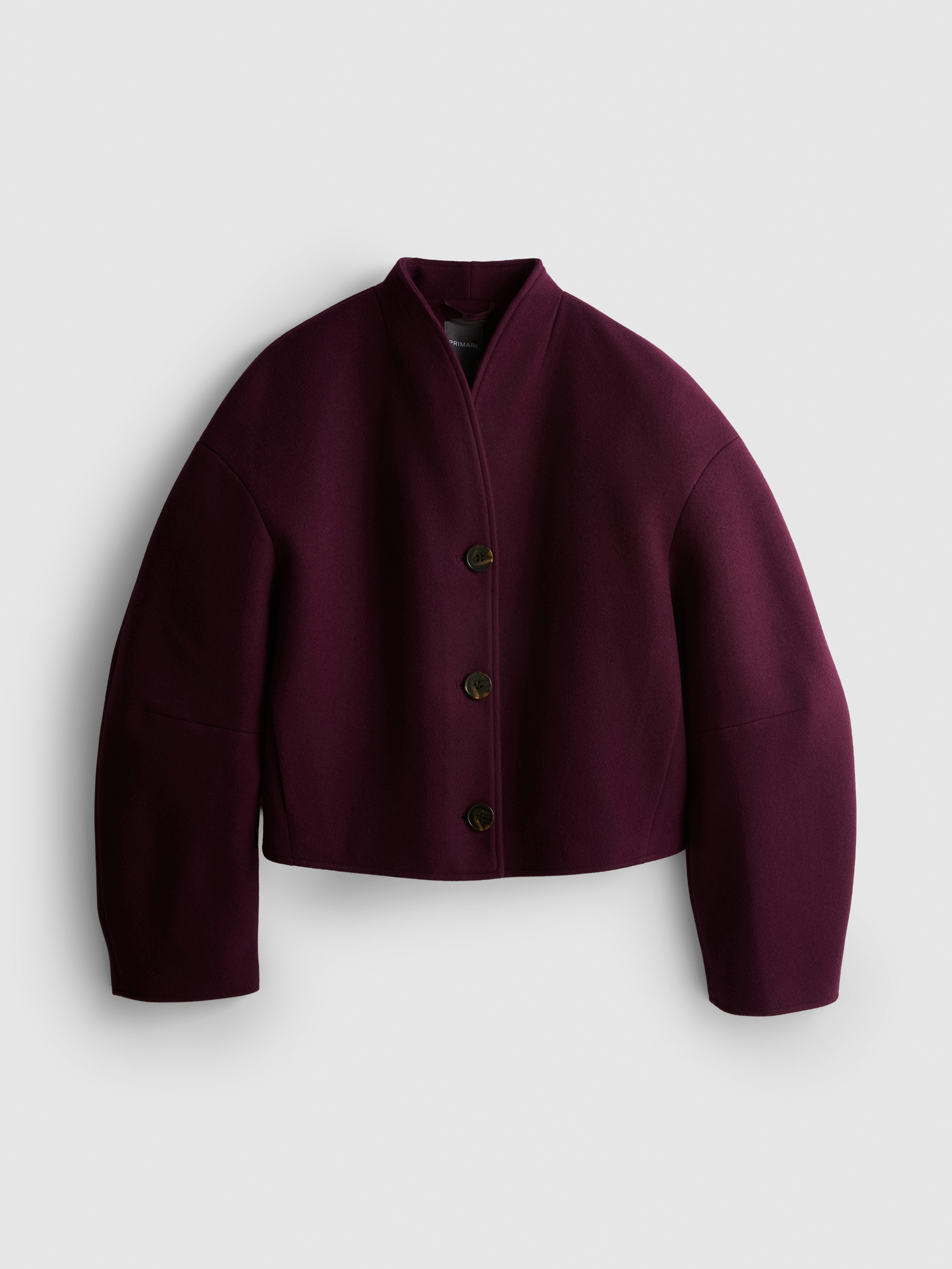 Structured Collarless Cropped Jacket - Fig