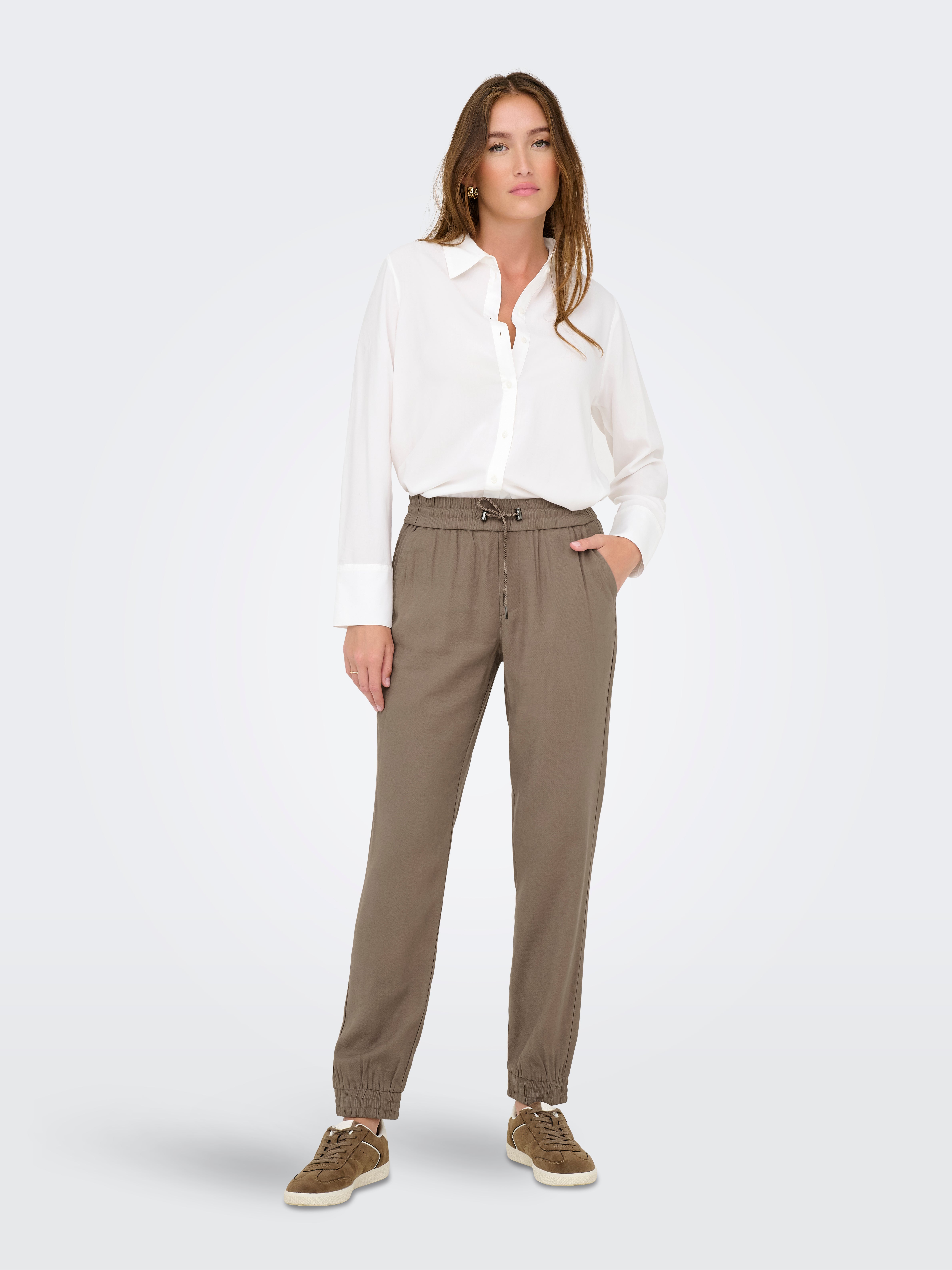ONLKELDA-EMERY Regular Fit Wide-leg trousers Walnut