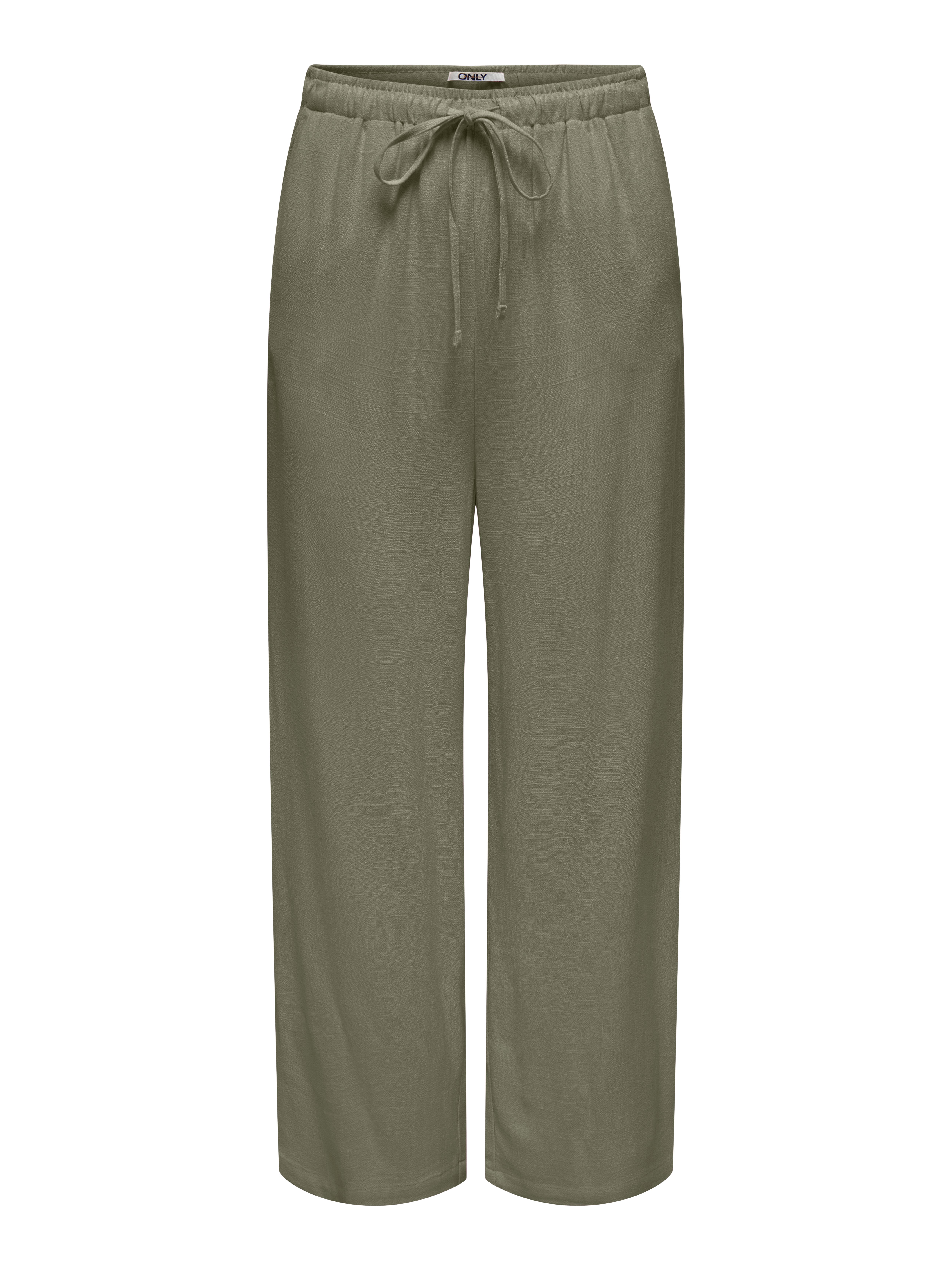 ONLSIESTA Straight Fit Linen Trousers Deep Lichen Green