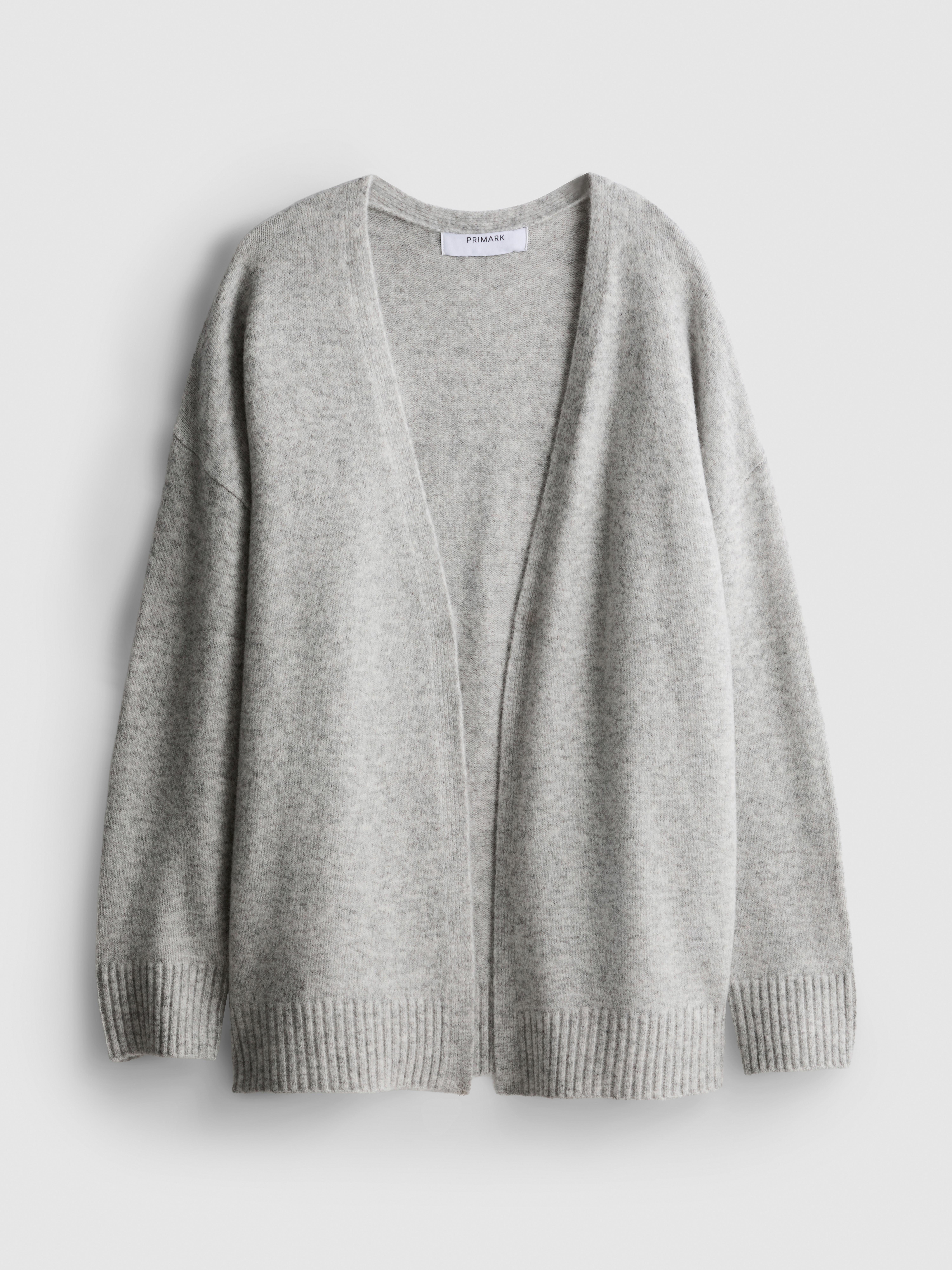 Classic Relaxed Knitted Cardigan - Light Gray