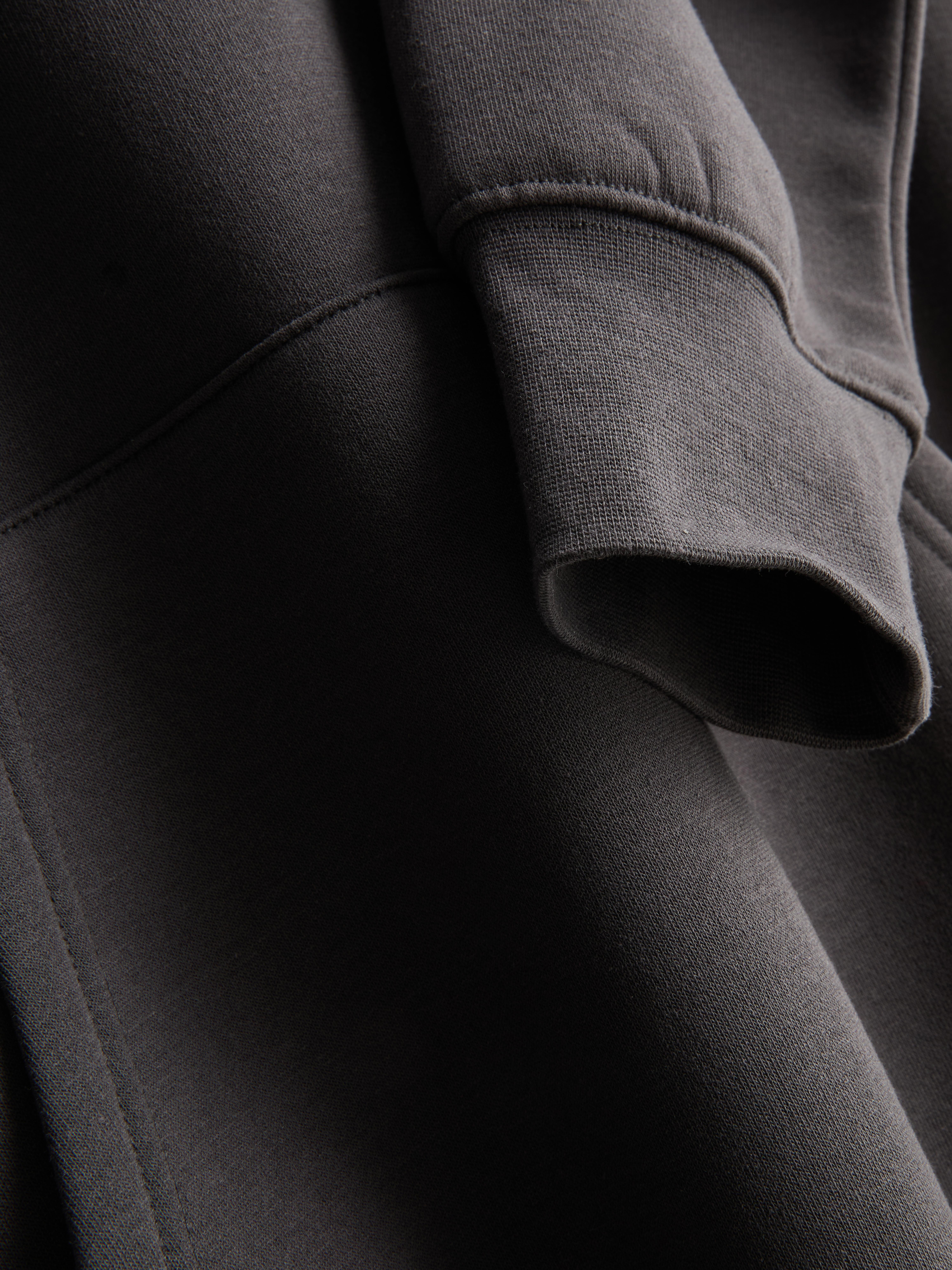 Cotton-Blend Pullover Hoodie - Charcoal