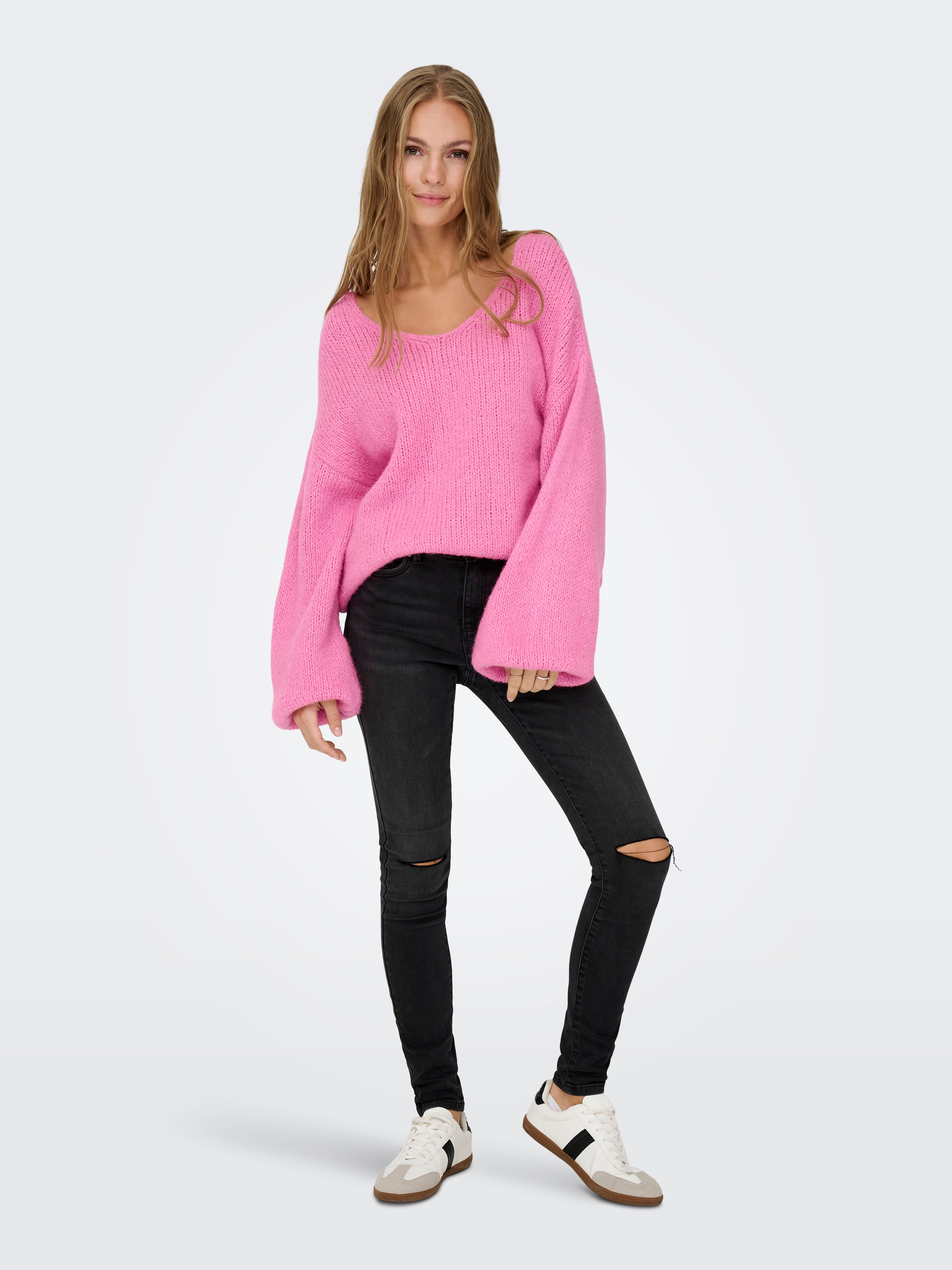 JDYDINEA Knitted pullover Super Pink