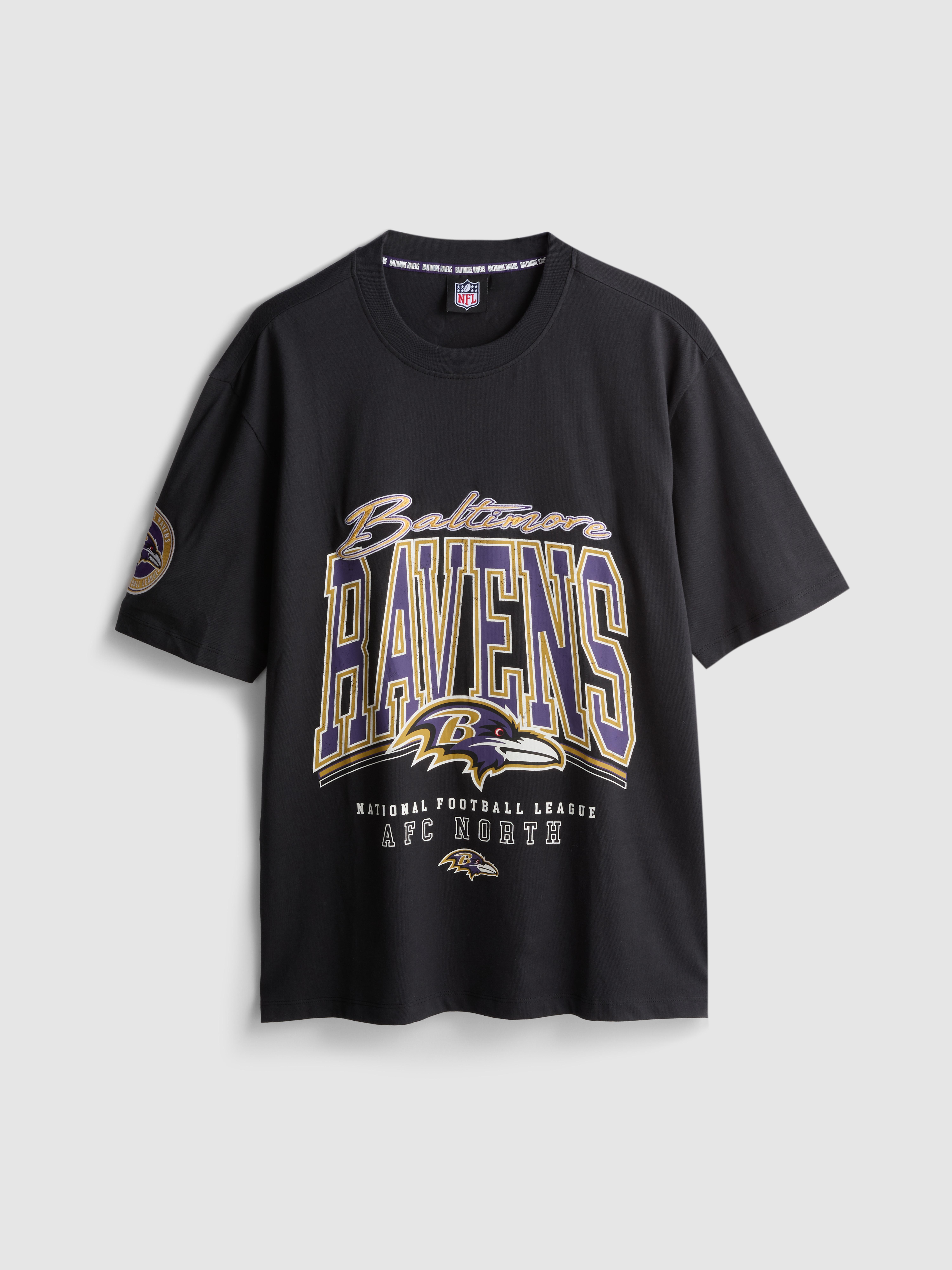 NFL Baltimore Ravens Pure Cotton Graphic T-Shirt - Black