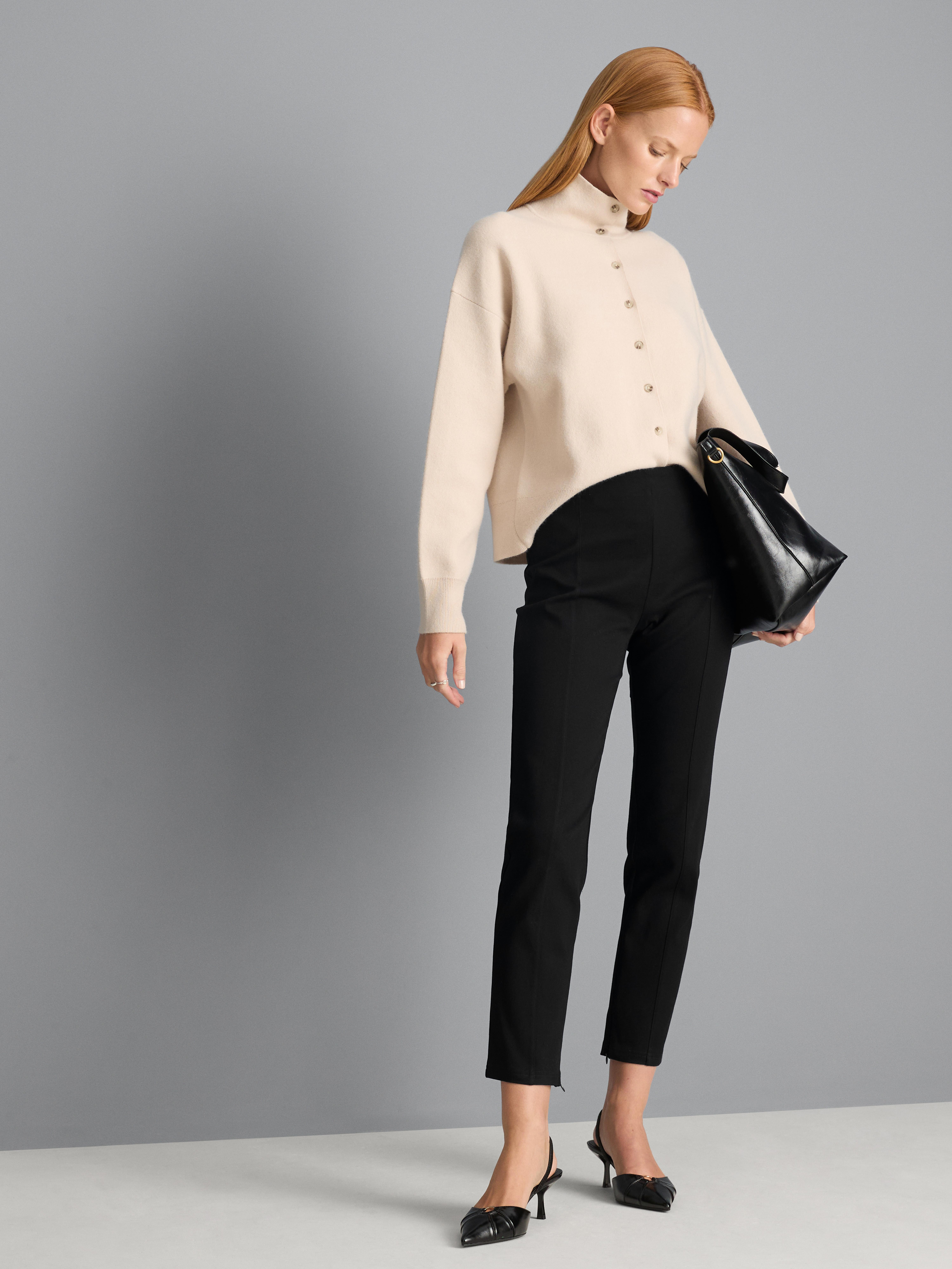 Slim Straight-Leg Pants - Black