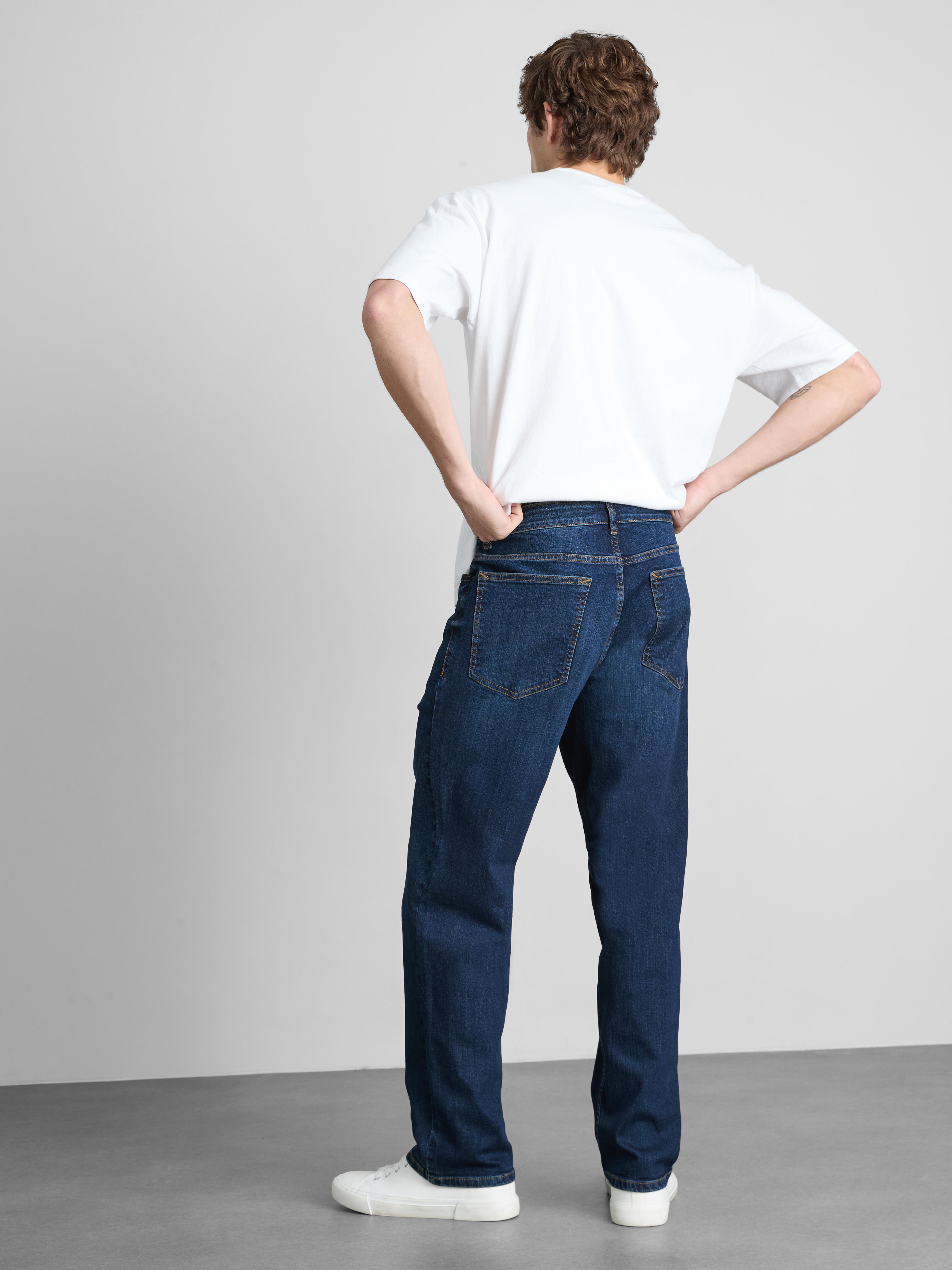 Stretch Straight Leg Jeans - Dark Blue