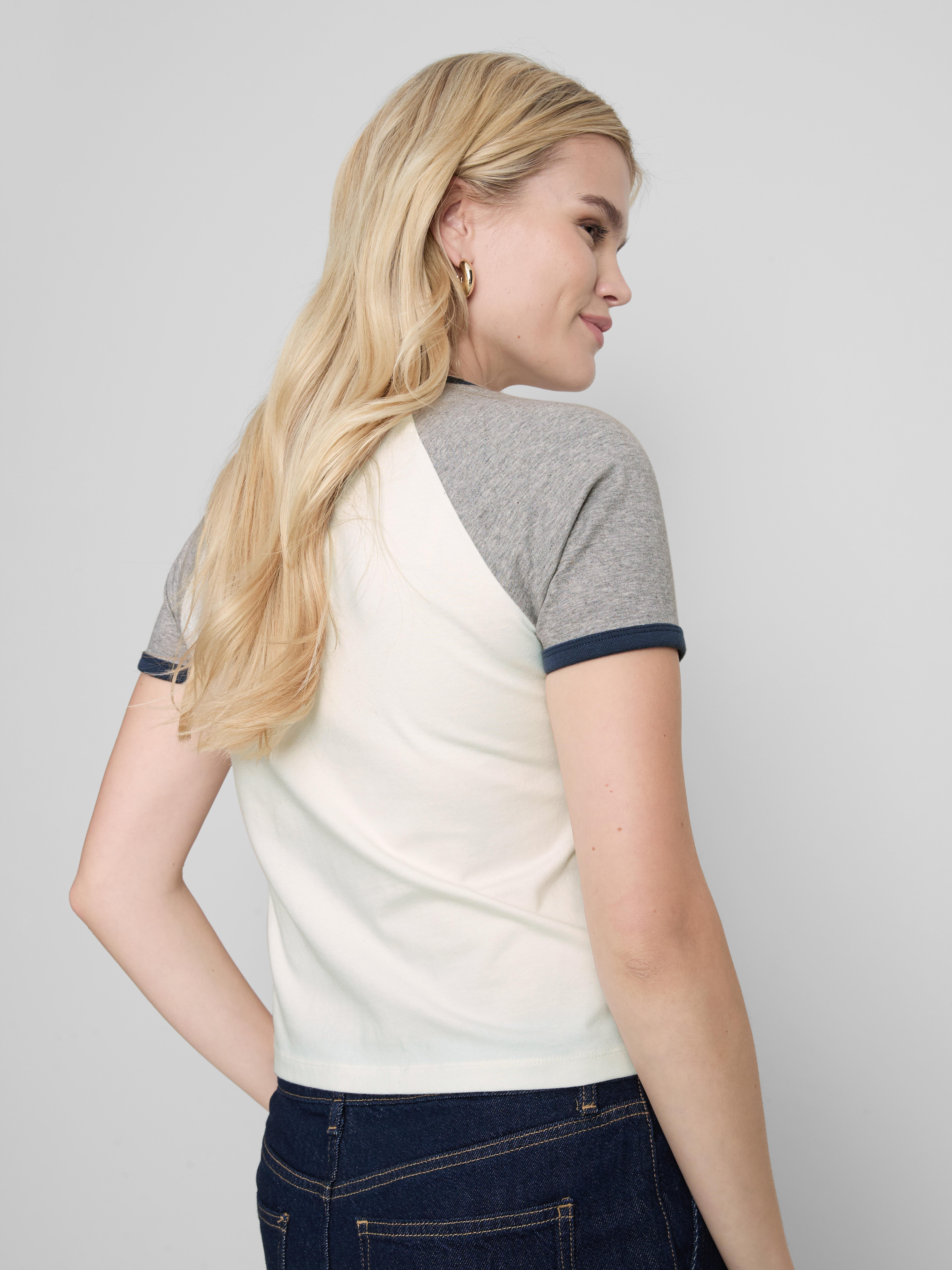 Disney's Mickey Mouse Raglan Ringer Tee - Ivory