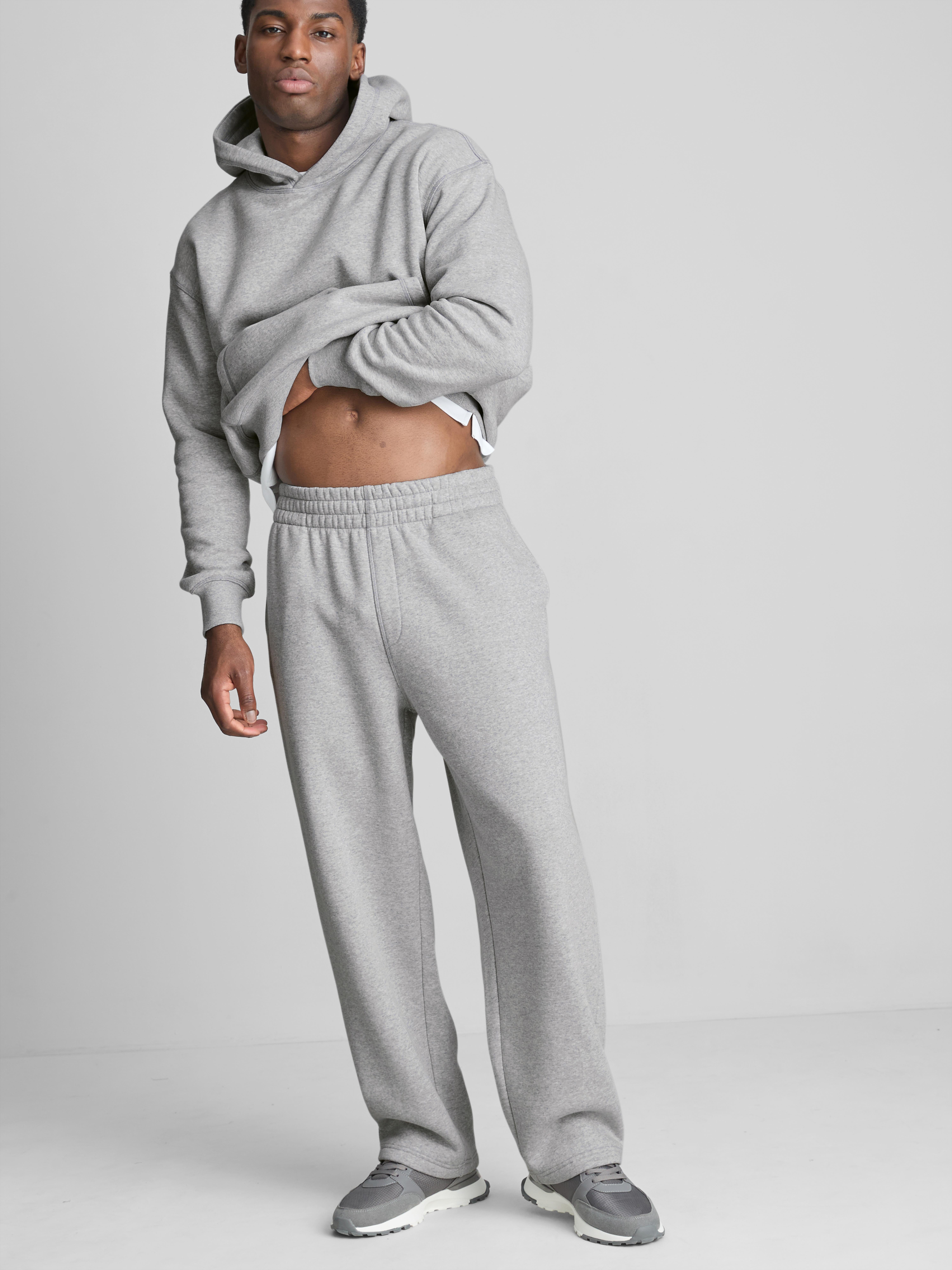 Cotton Rich Straight Leg Sweatpants - Gray