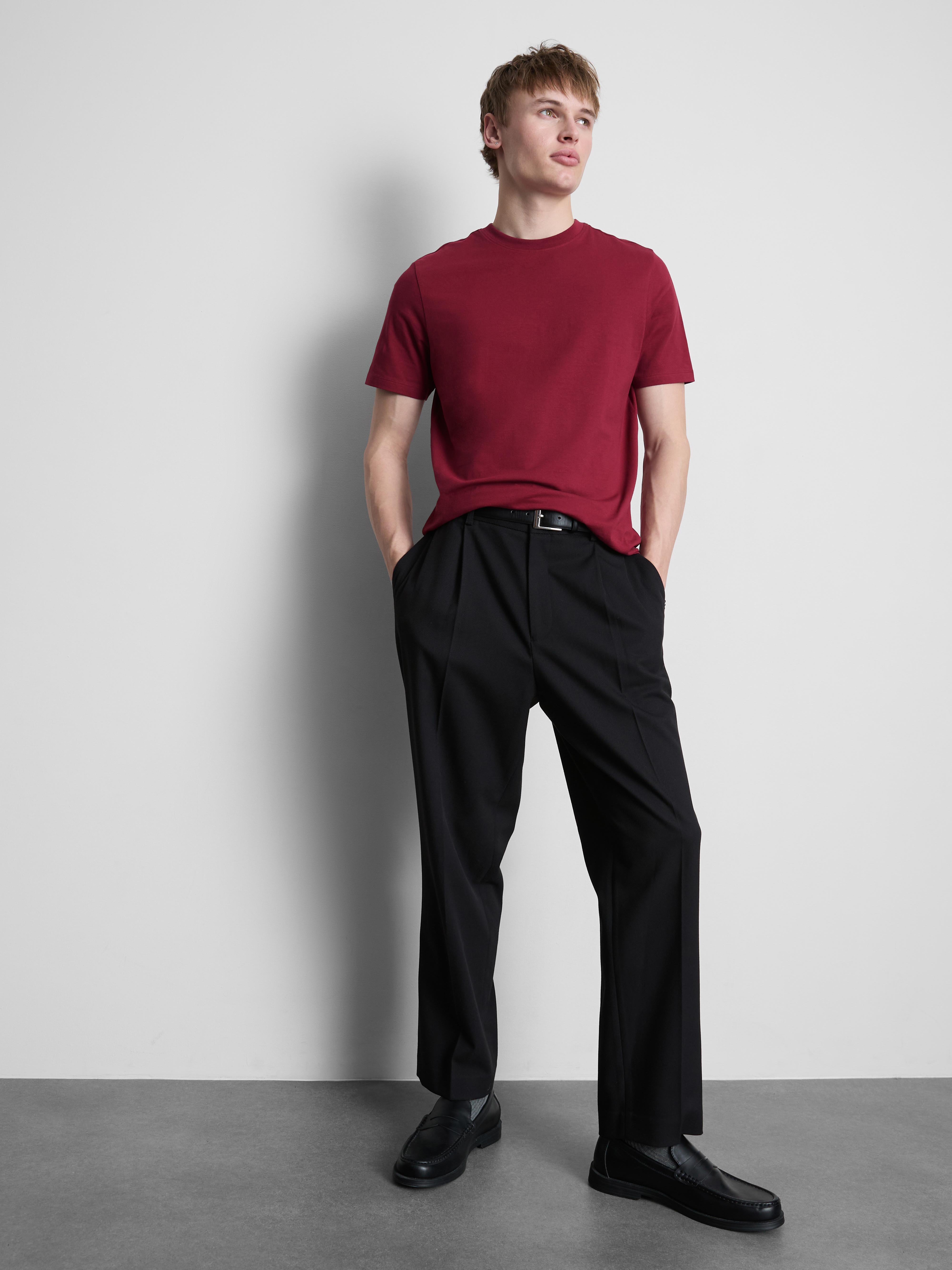 Slim-Fit Stretch T-Shirt - Dark Red