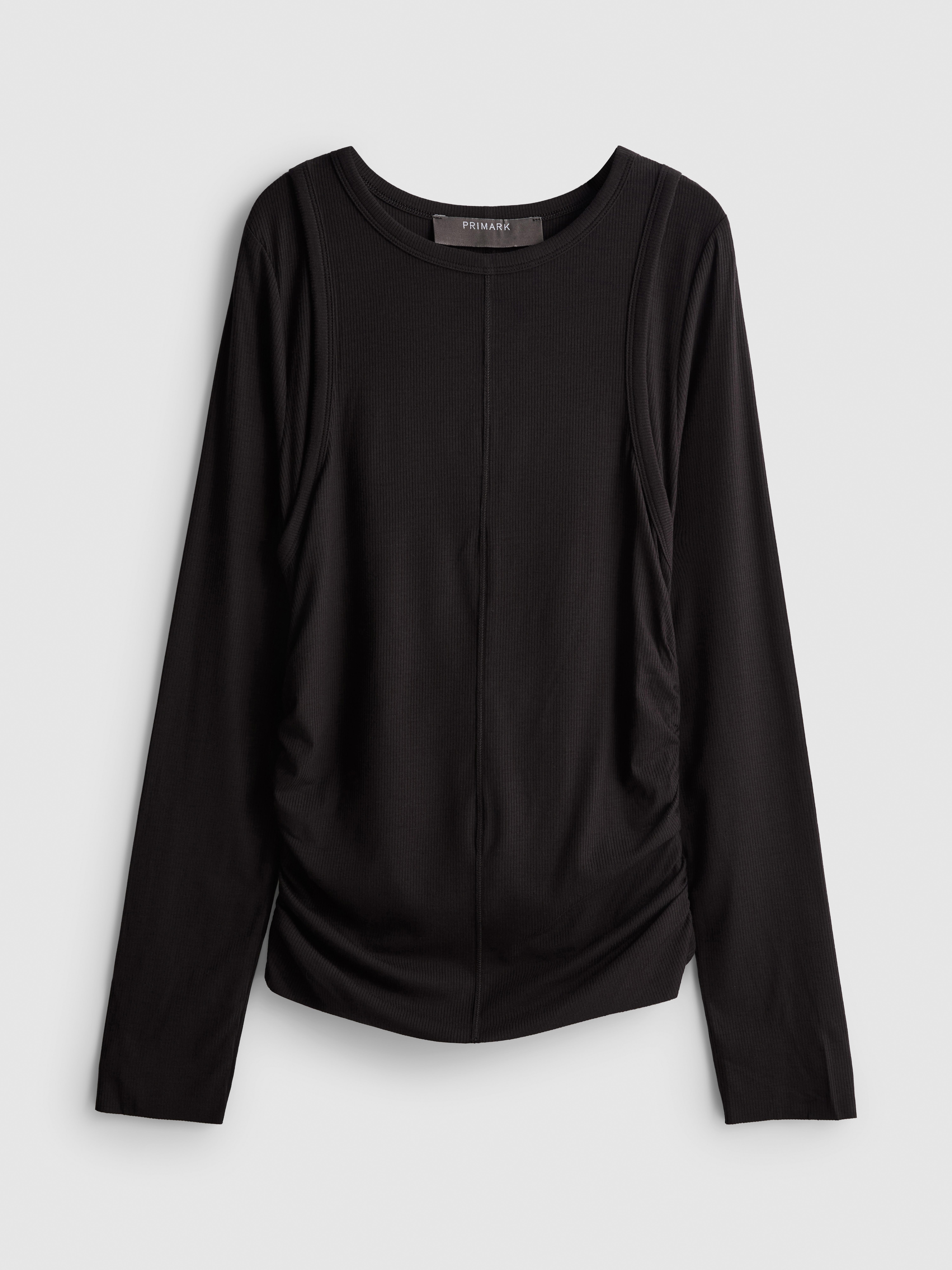 Paula Echevarría Long-Sleeve Double-Layered Top - Eggplant