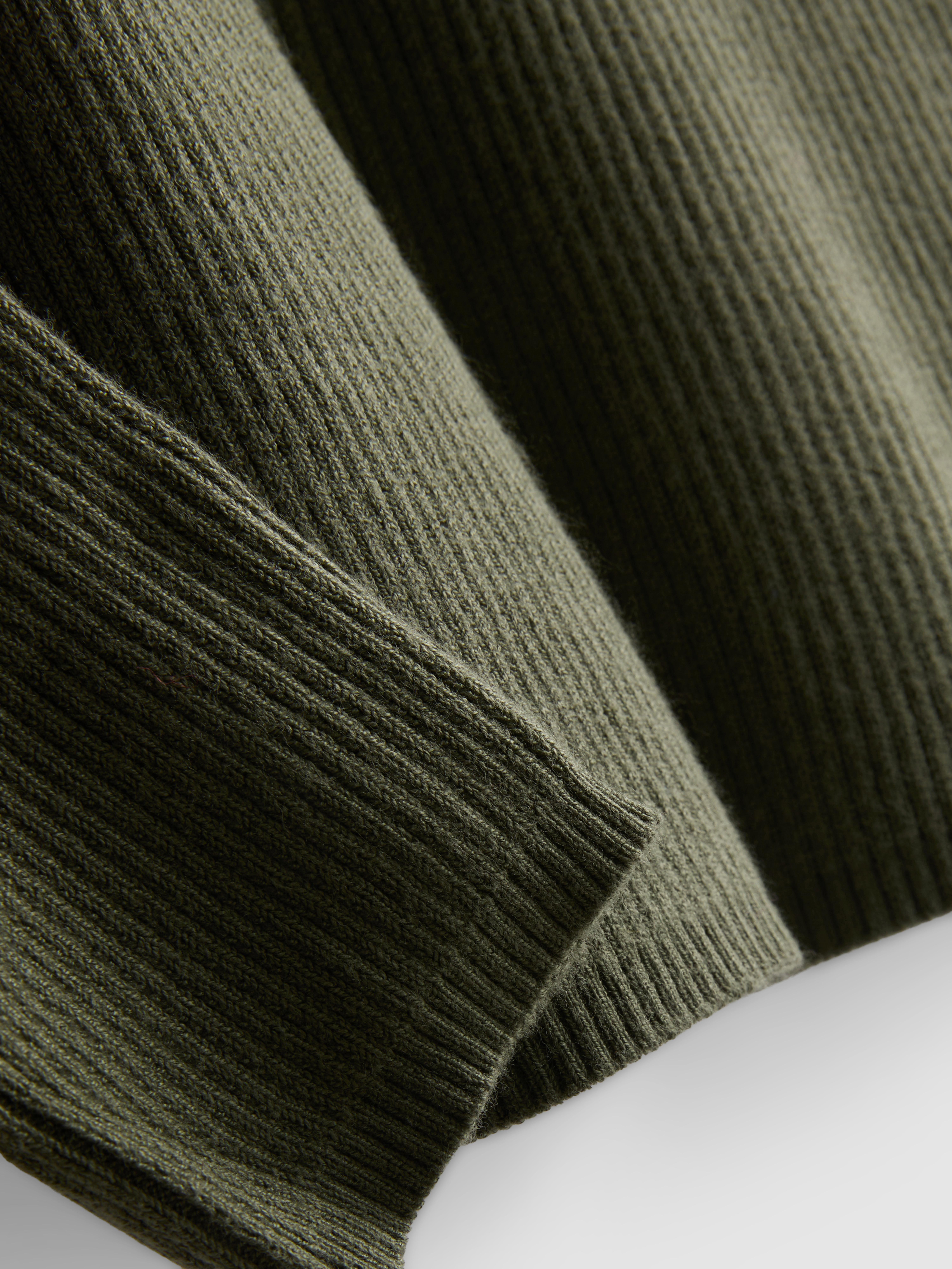 Ribbed Turtleneck Sweater - Olive