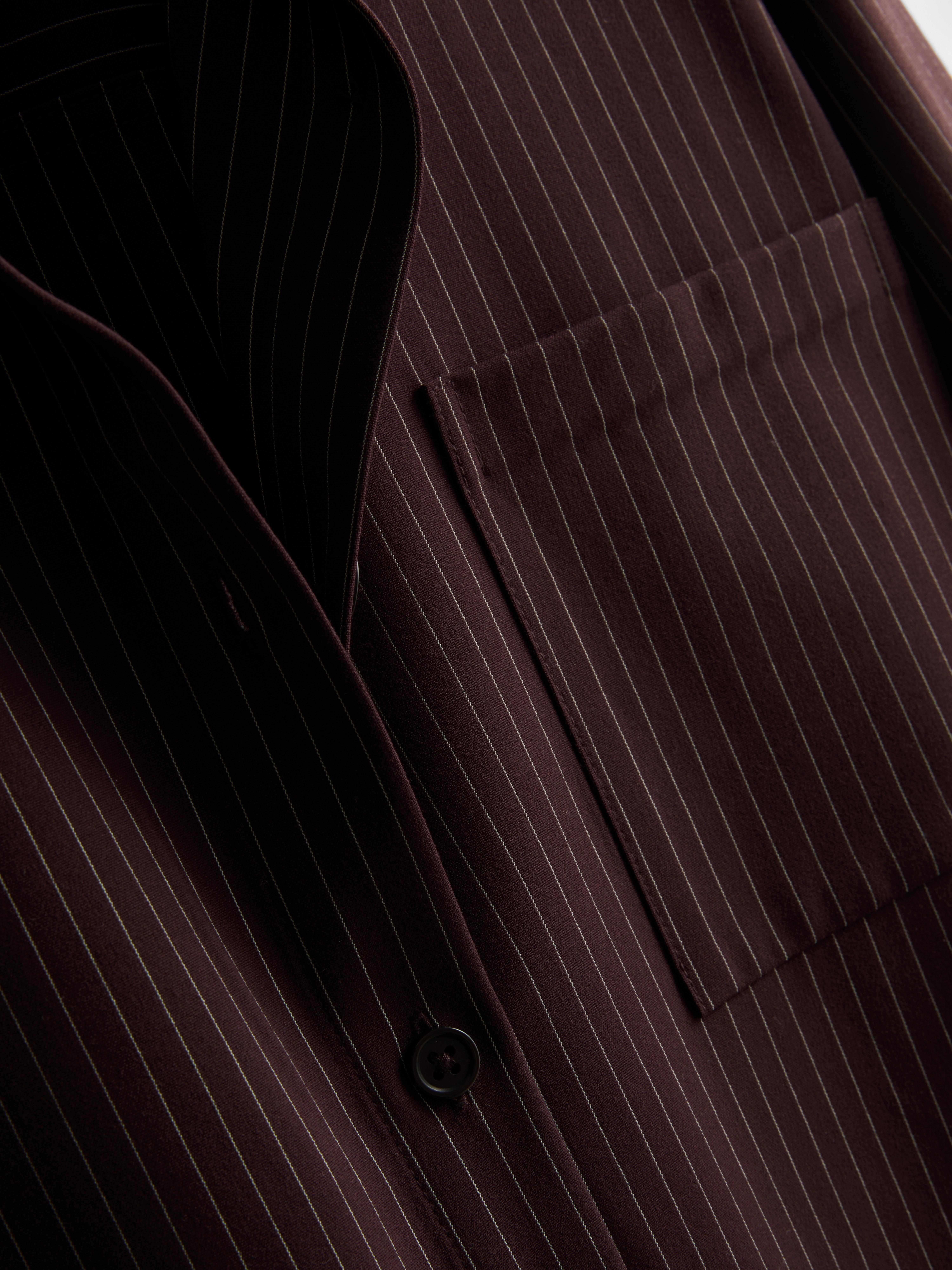 Oversized Pinstripe Shirt - Burgundy