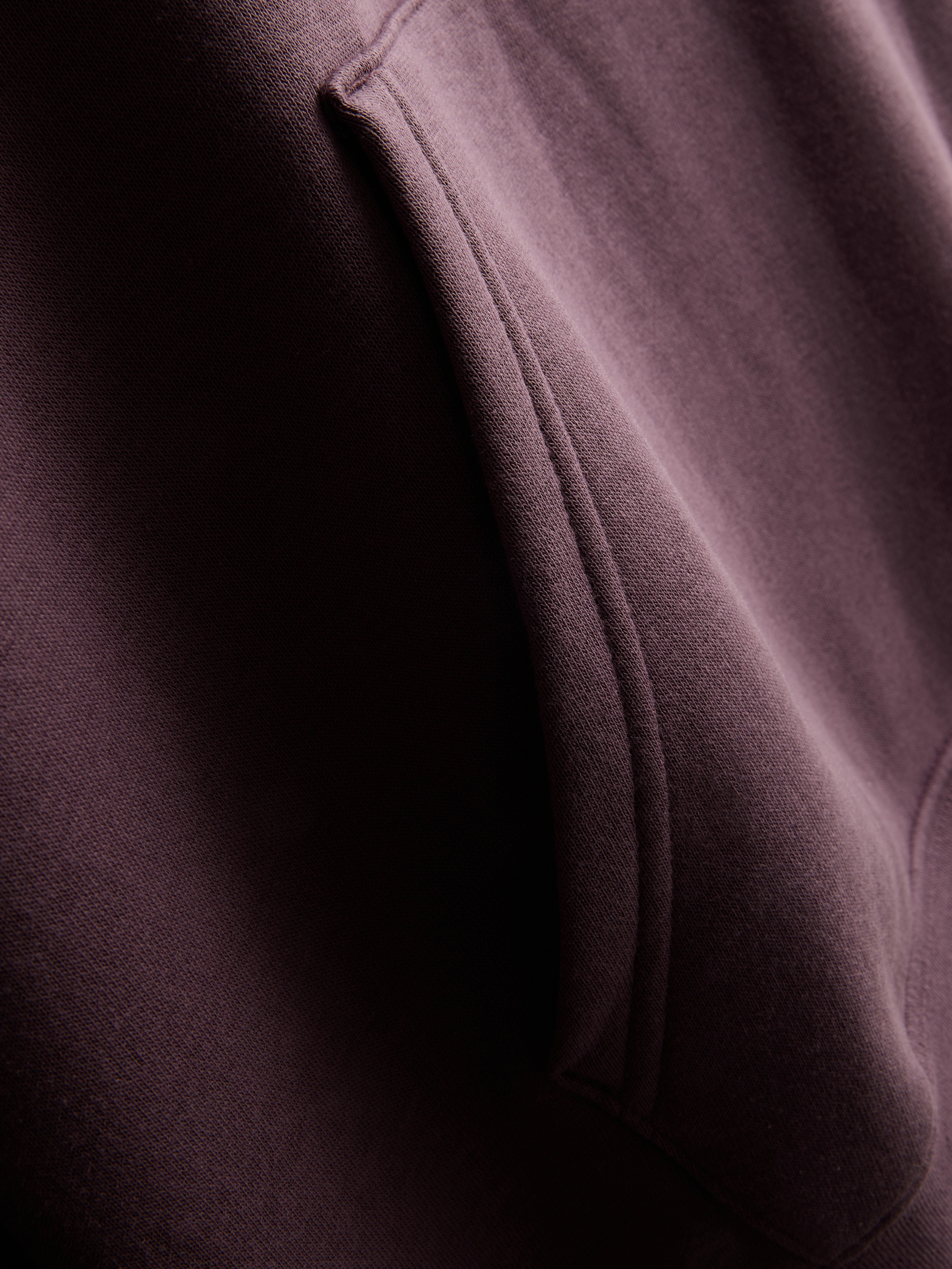Cotton Blend Overhead Hoodie - Plum