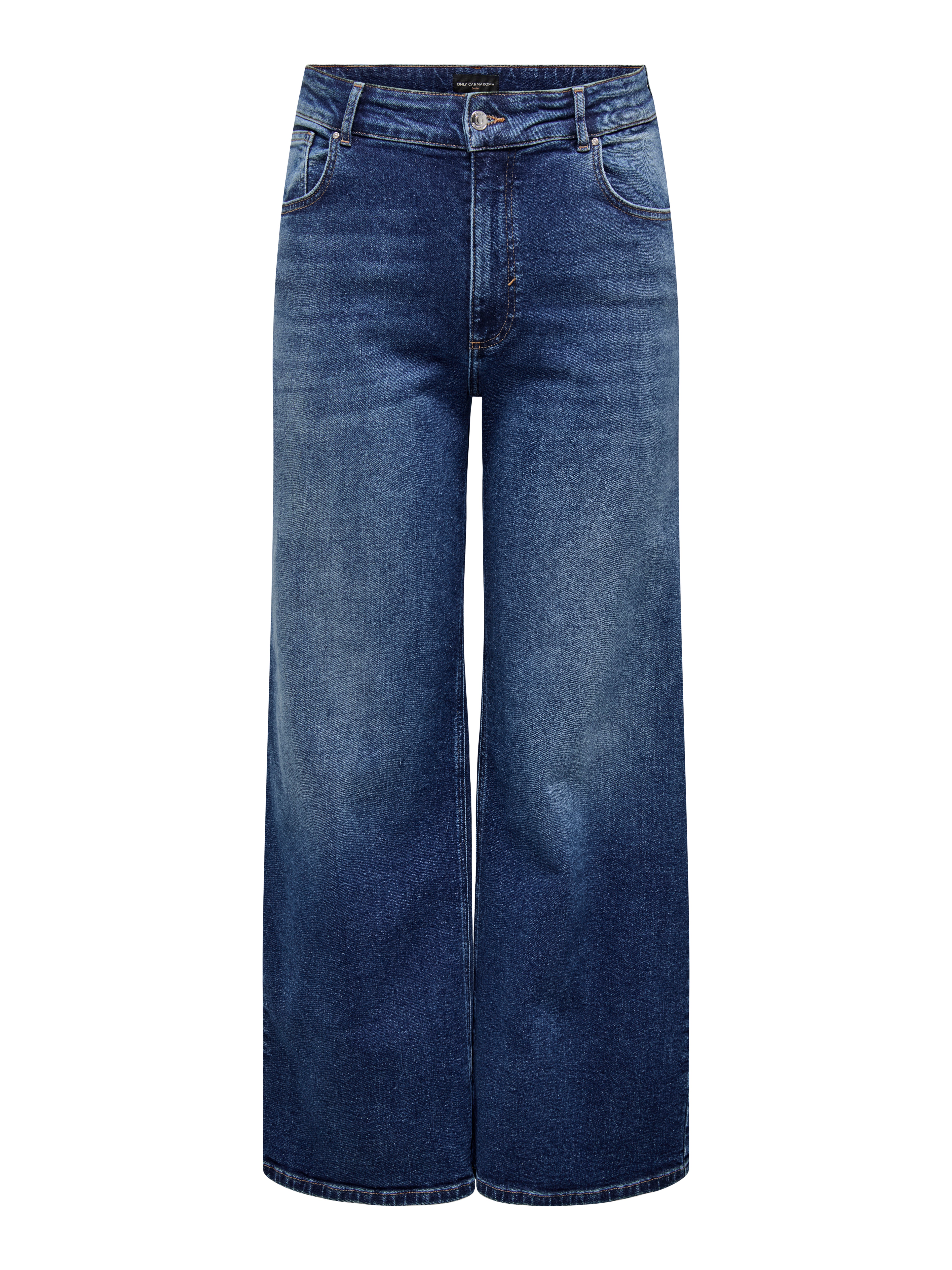 CARJUICY High waist Wide Leg Fit Jeans Dark Blue Denim