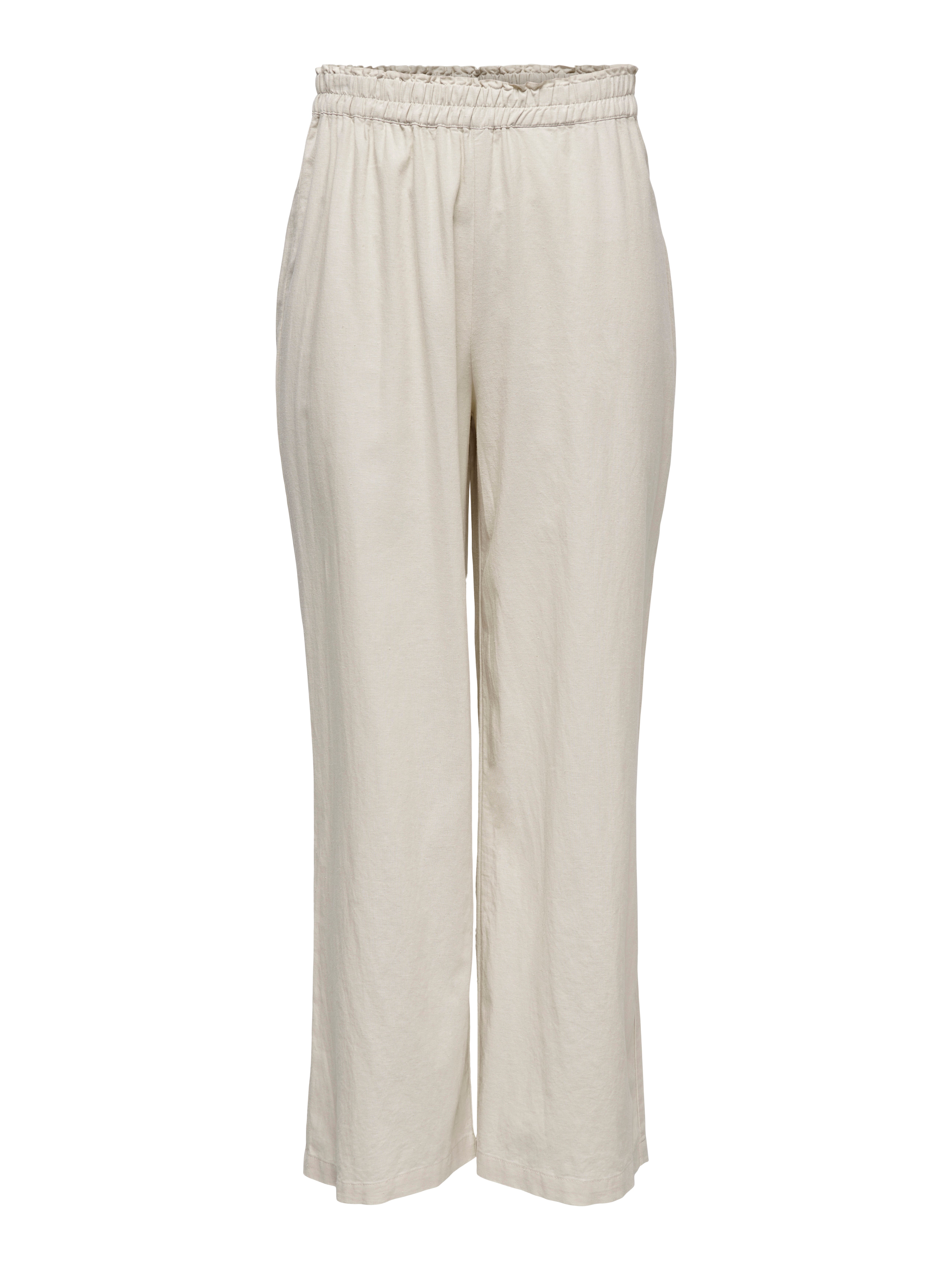 ONLBRUXELLES Straight Fit Linen Trousers Moonbeam