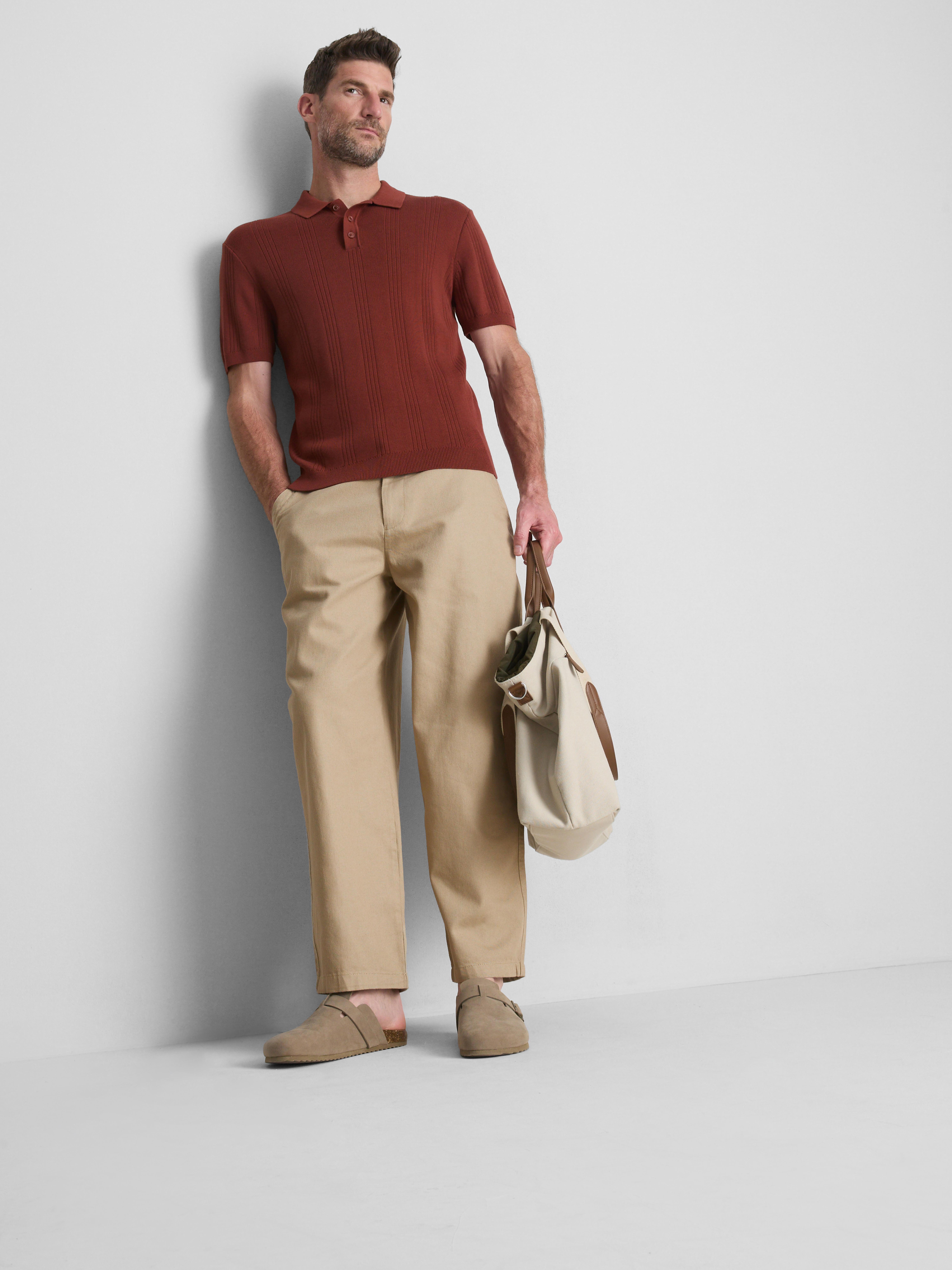 Mid-Rise Chino Pants - Stone