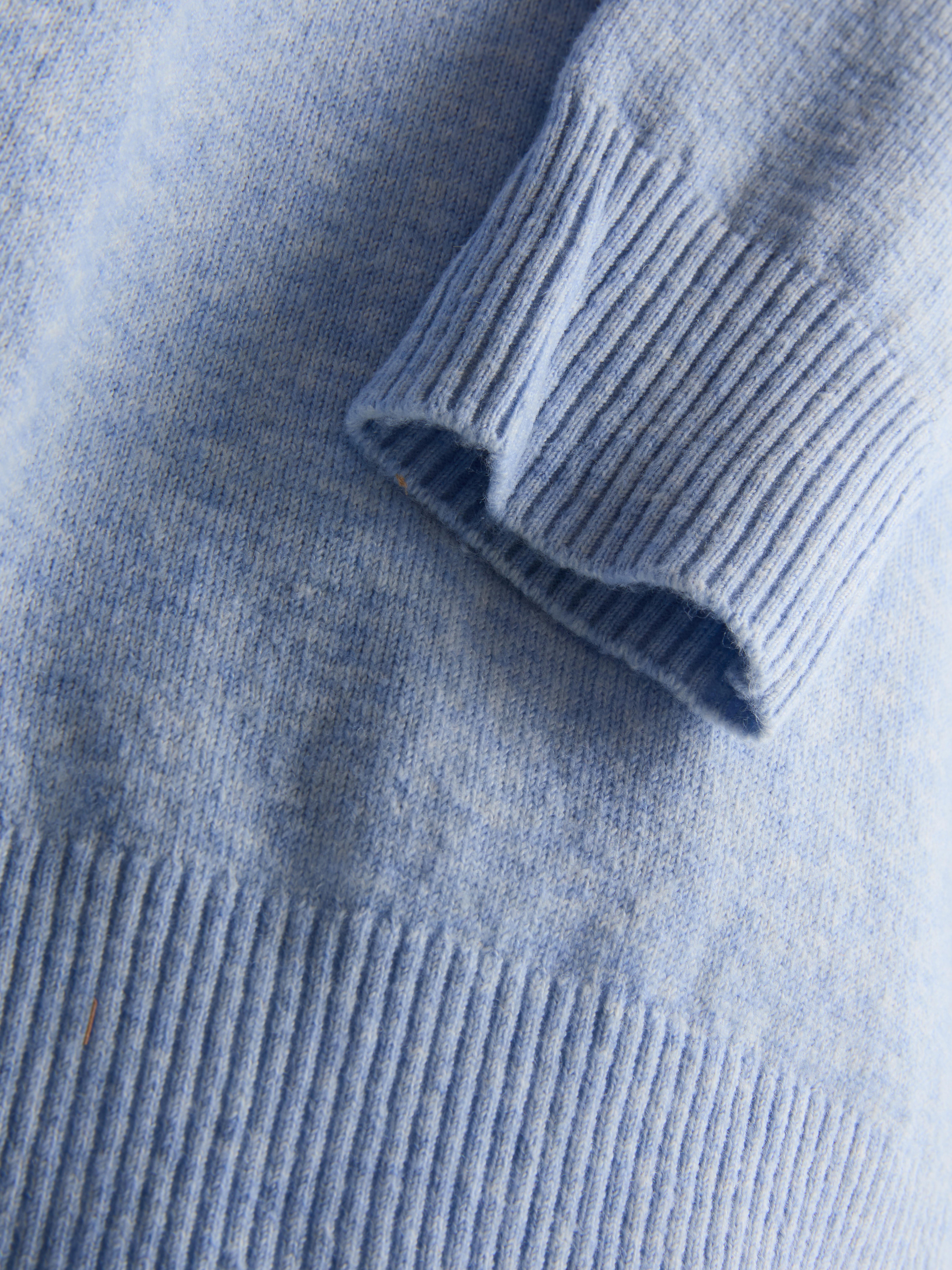 Soft Knitted Crew Neck Sweater - Blue