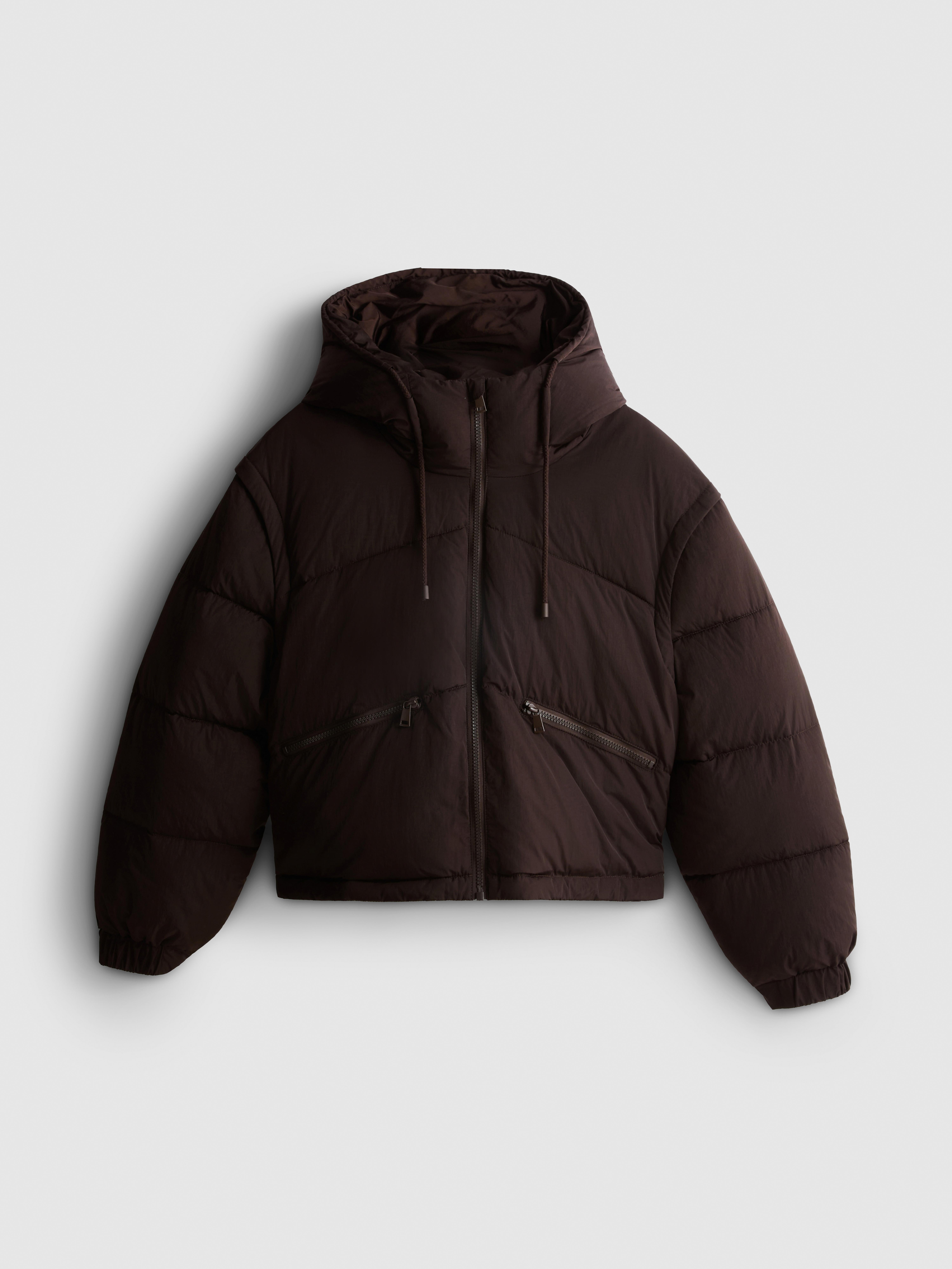Quilted Puffer Jacket - Dark Purple