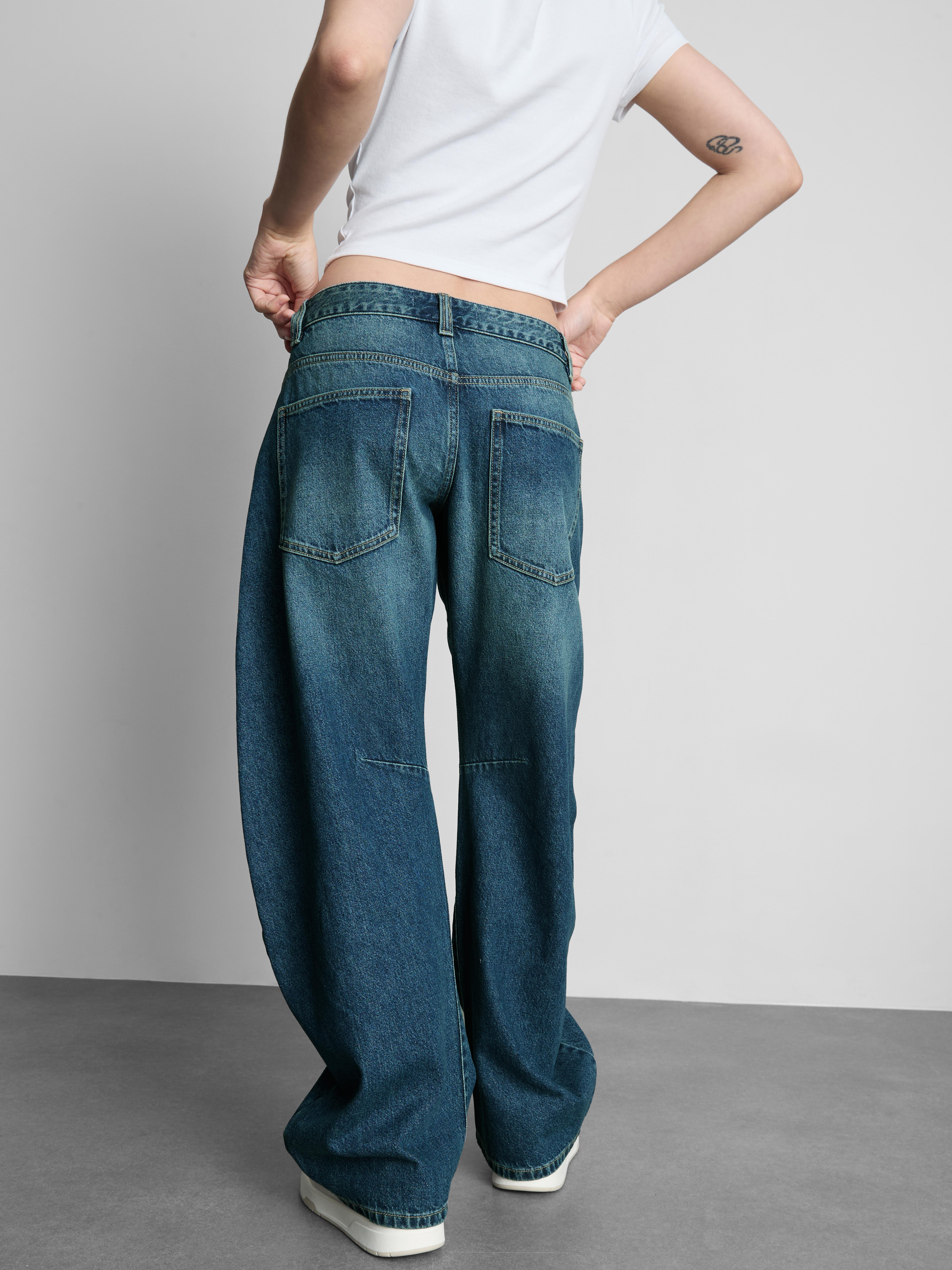 The Primark Scene | Cotton Denim Barrel-Leg Jeans - Blue Heather
