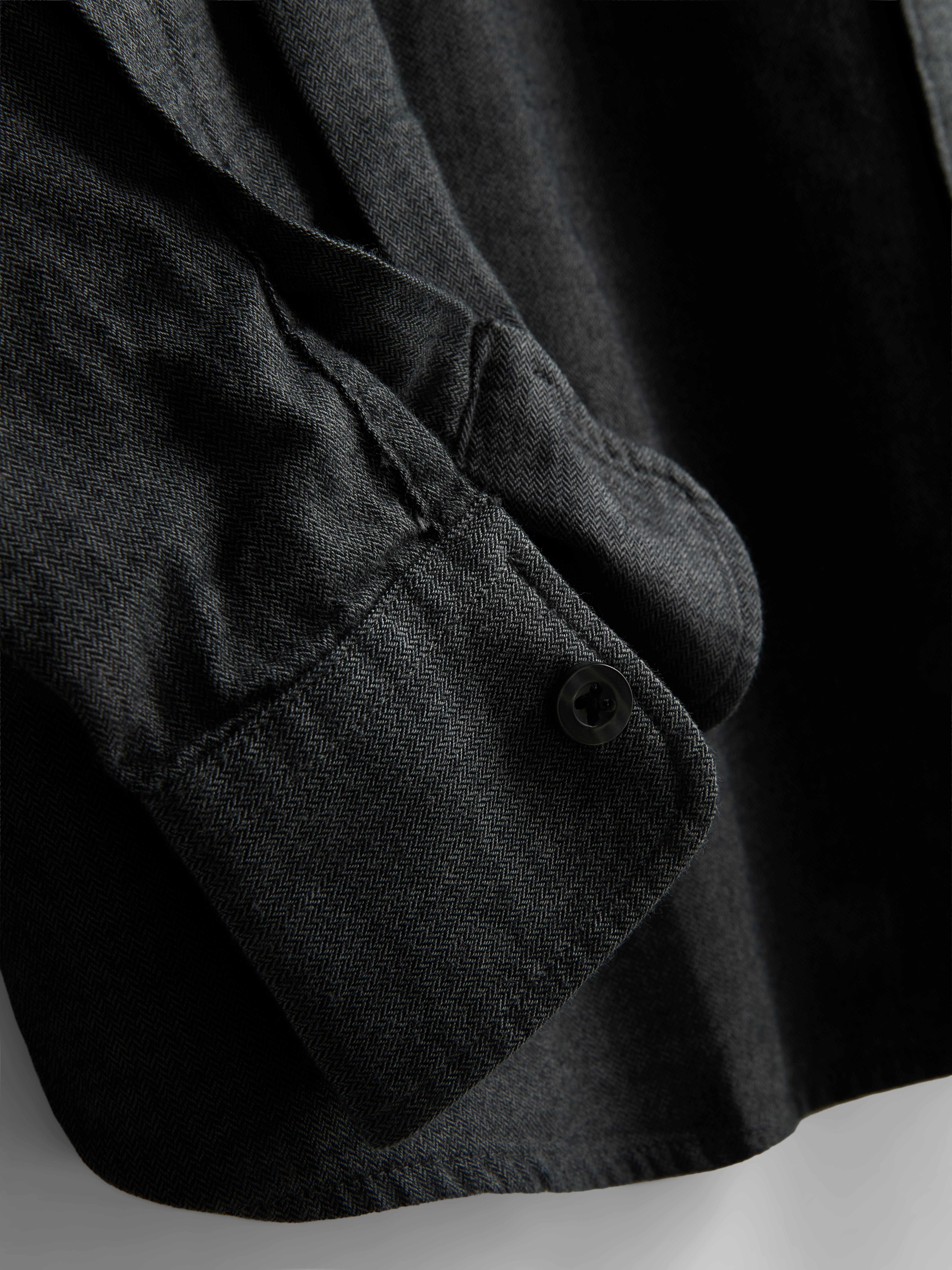 Pure Cotton Button-Down Shirt - Charcoal
