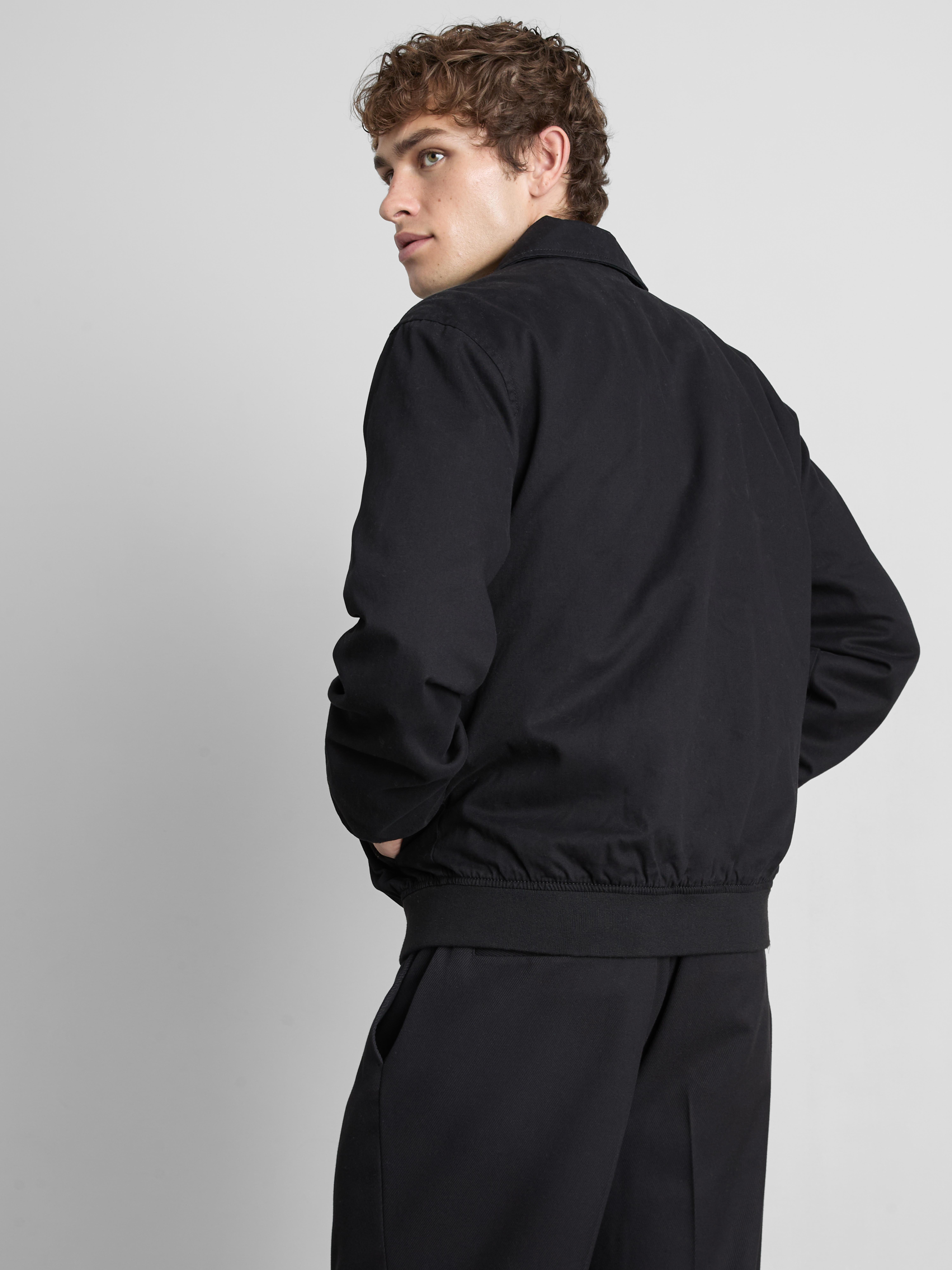 Collared Harrington Jacket - Black