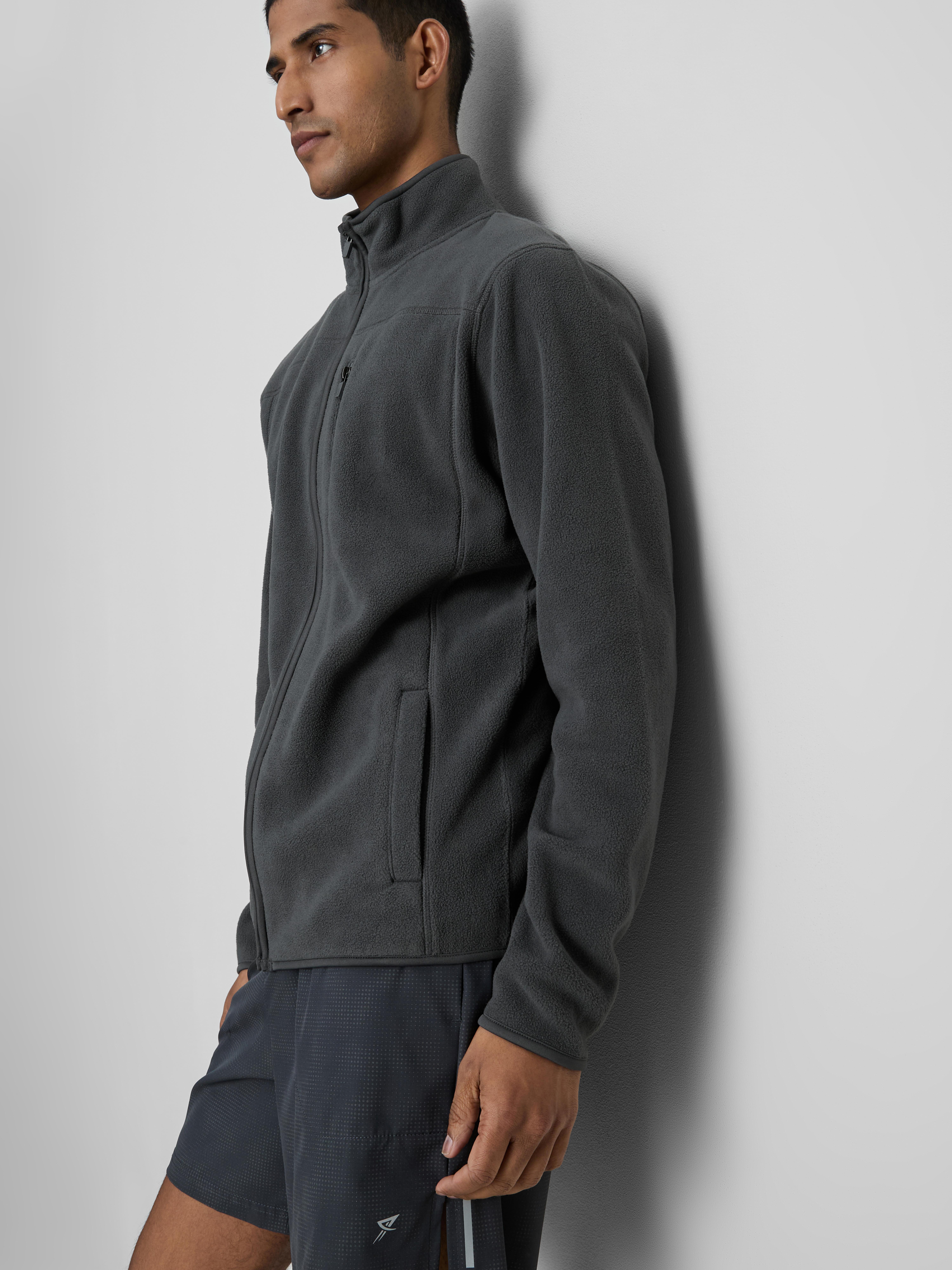 Zip-Up Fleece Jacket - Charcoal