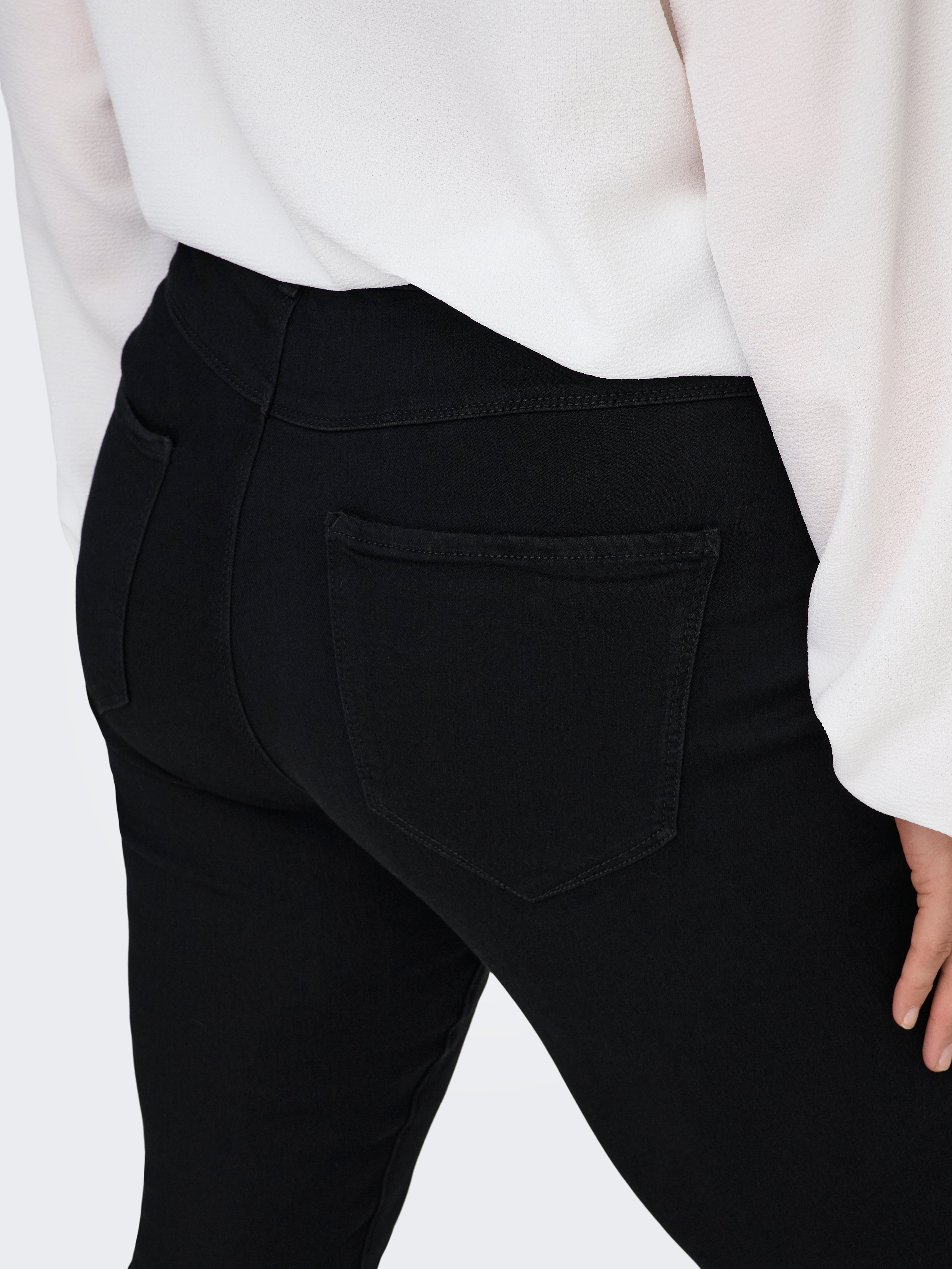 CARTHUNDER Mid waist Skinny Fit Jeans Black