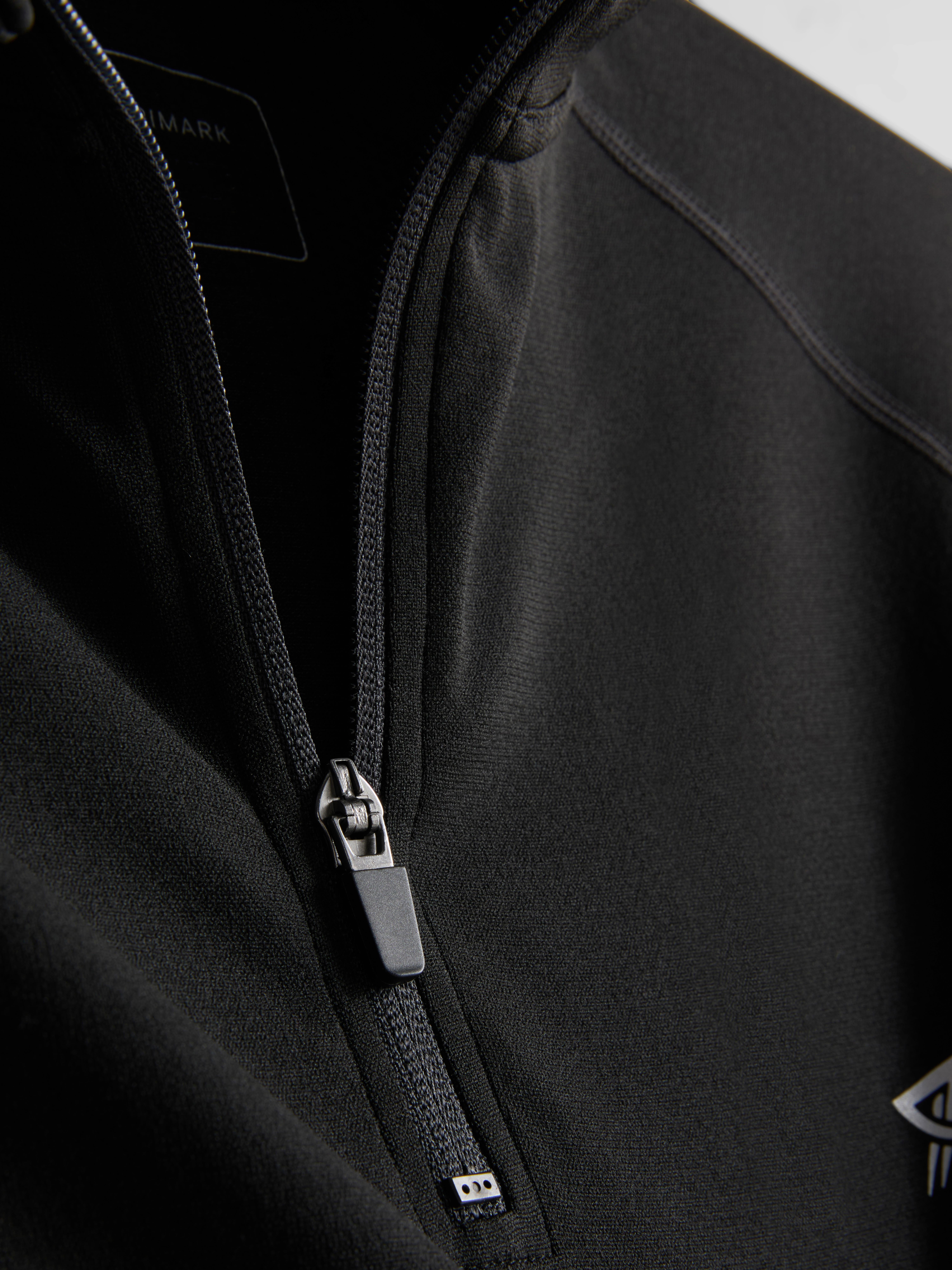 Quarter Zip Gym Top - Black