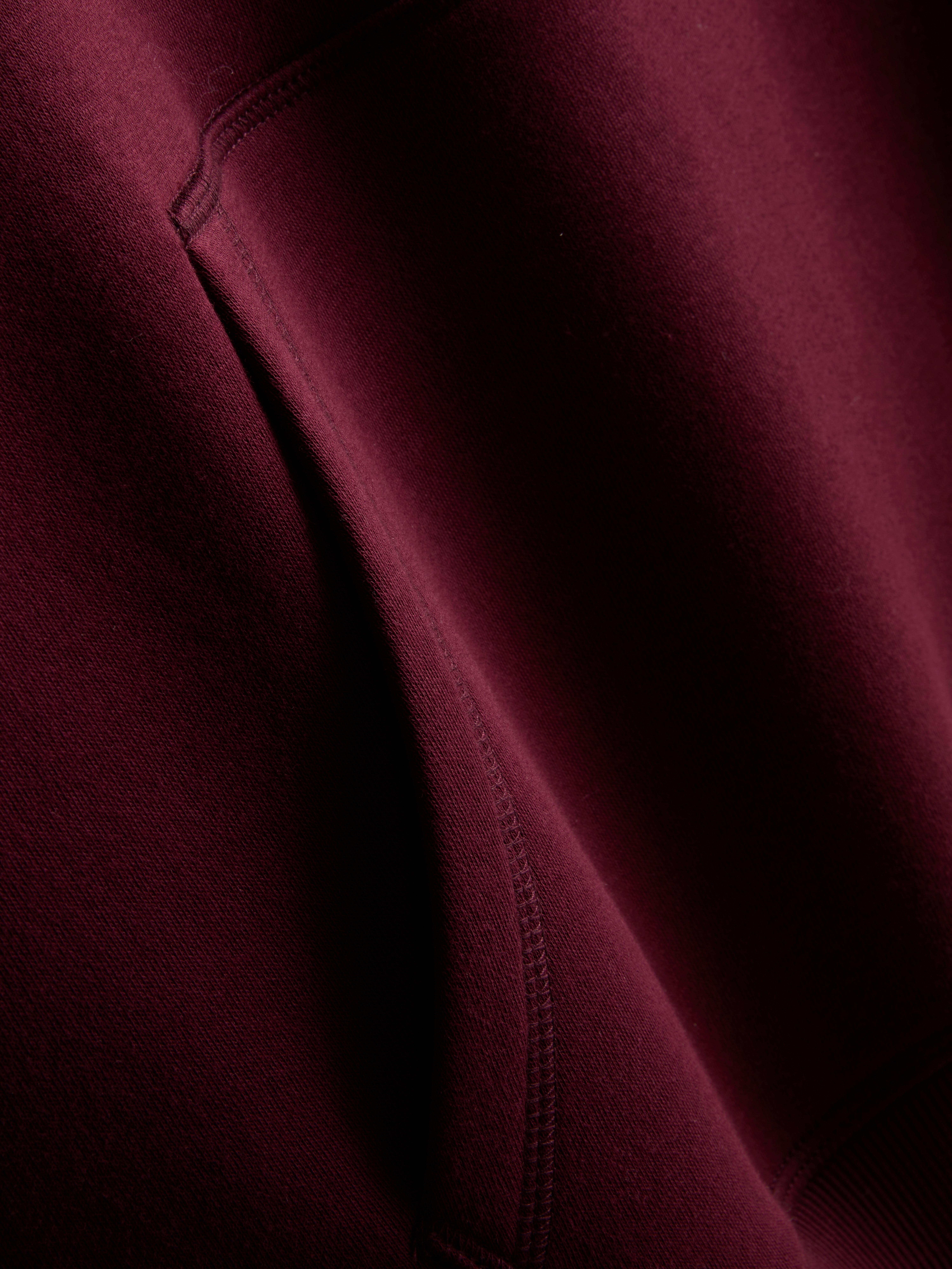 Oversized Pullover Hoodie - Wine